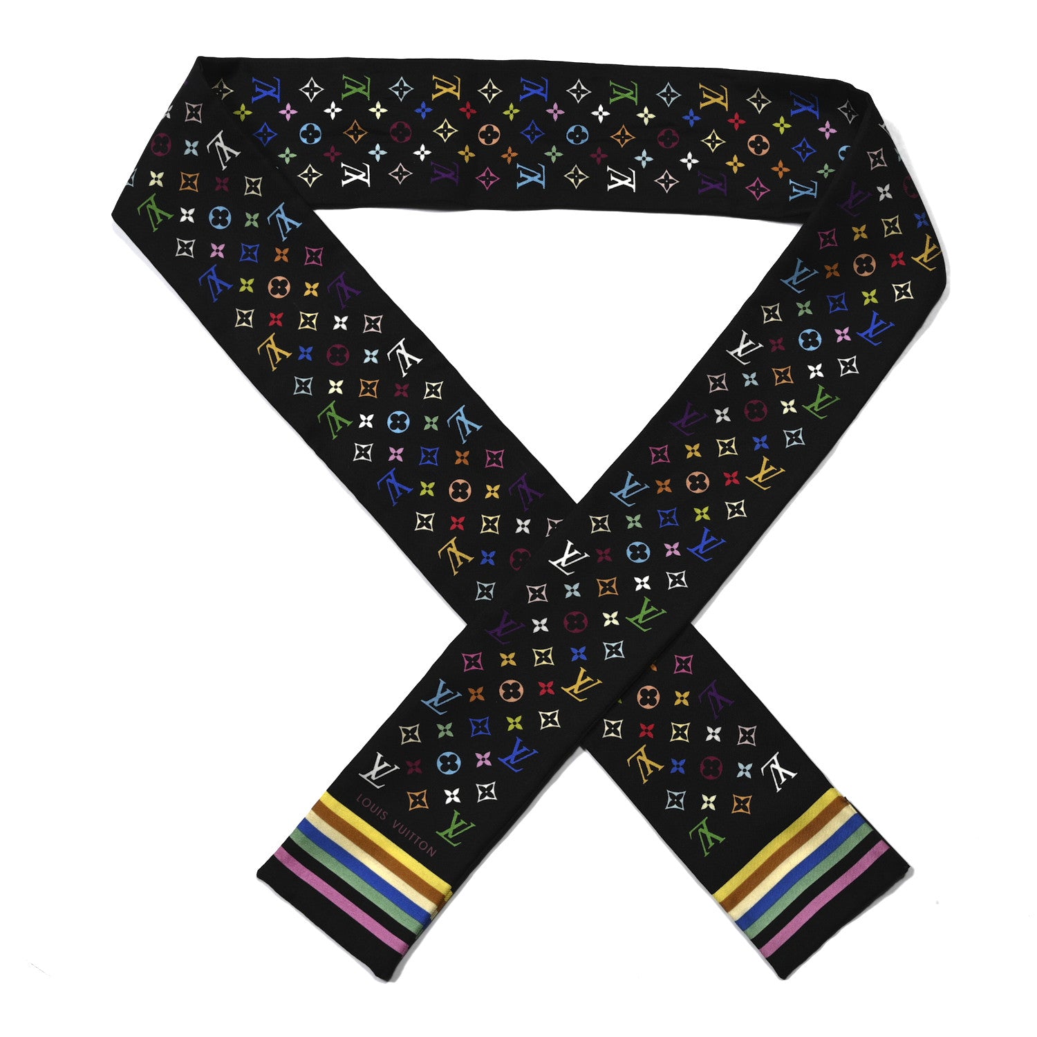 Louis Vuitton LV X TM Silk Monogram Multicolor Bandeau Black