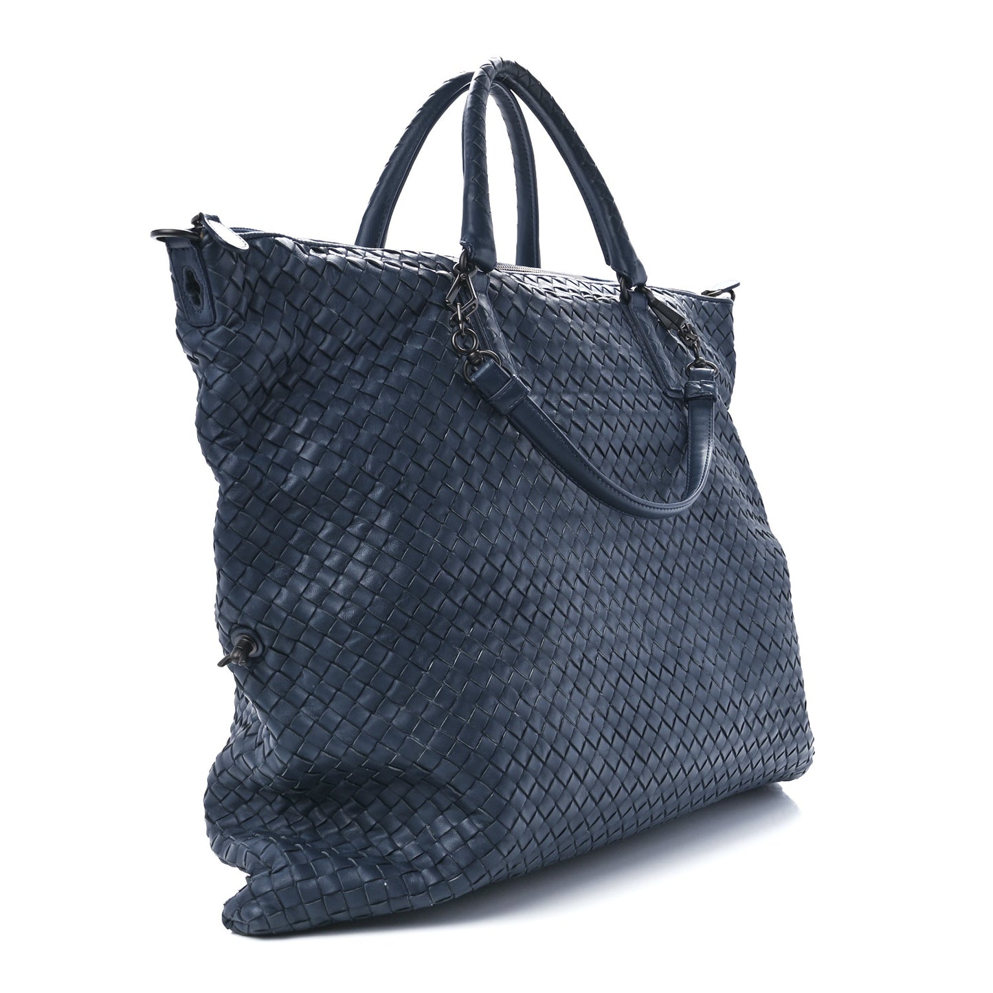 Nappa Intrecciato Maxi Convertible Tote Baltic Blue