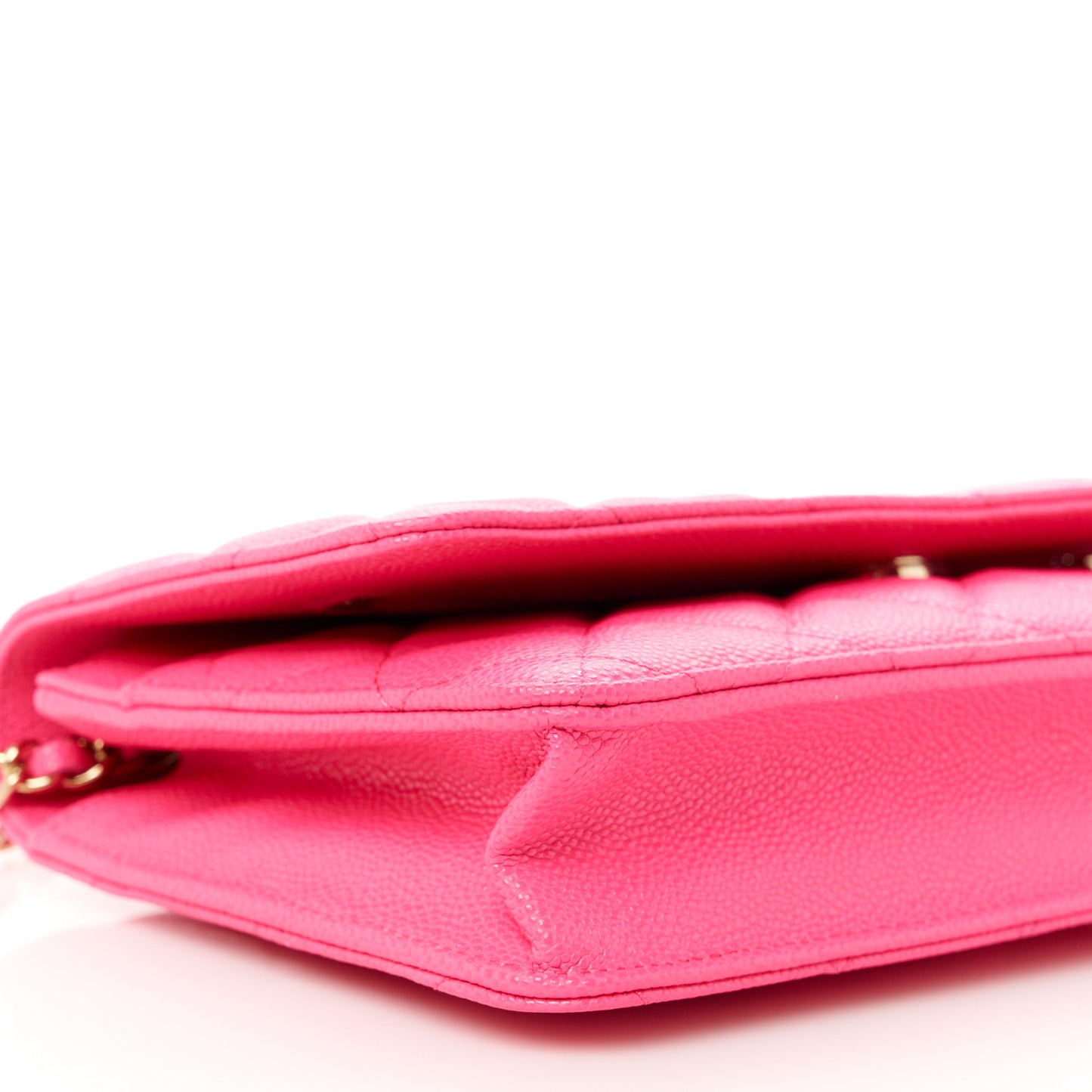 Caviar Quilted Wallet on Chain WOC Fuchsia