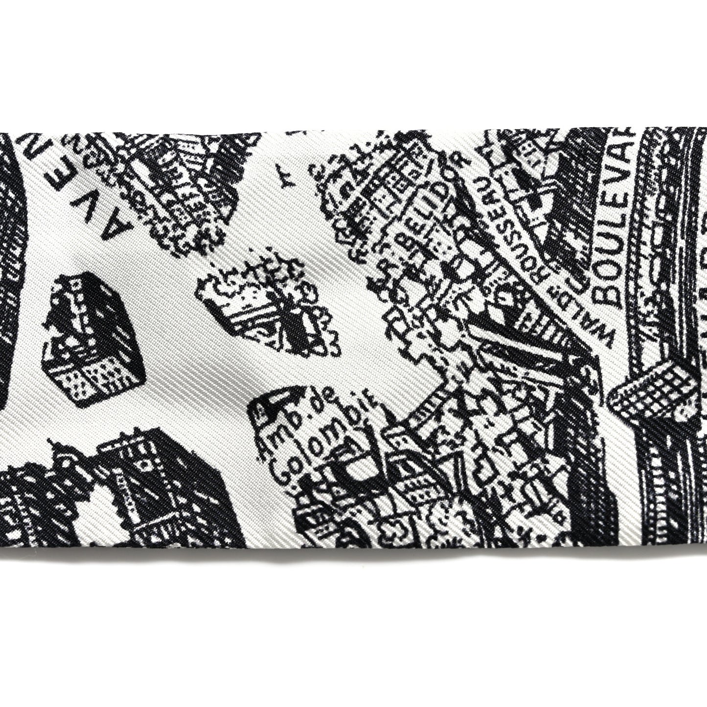 Silk Plan De Paris Mitzah Scarf White Black