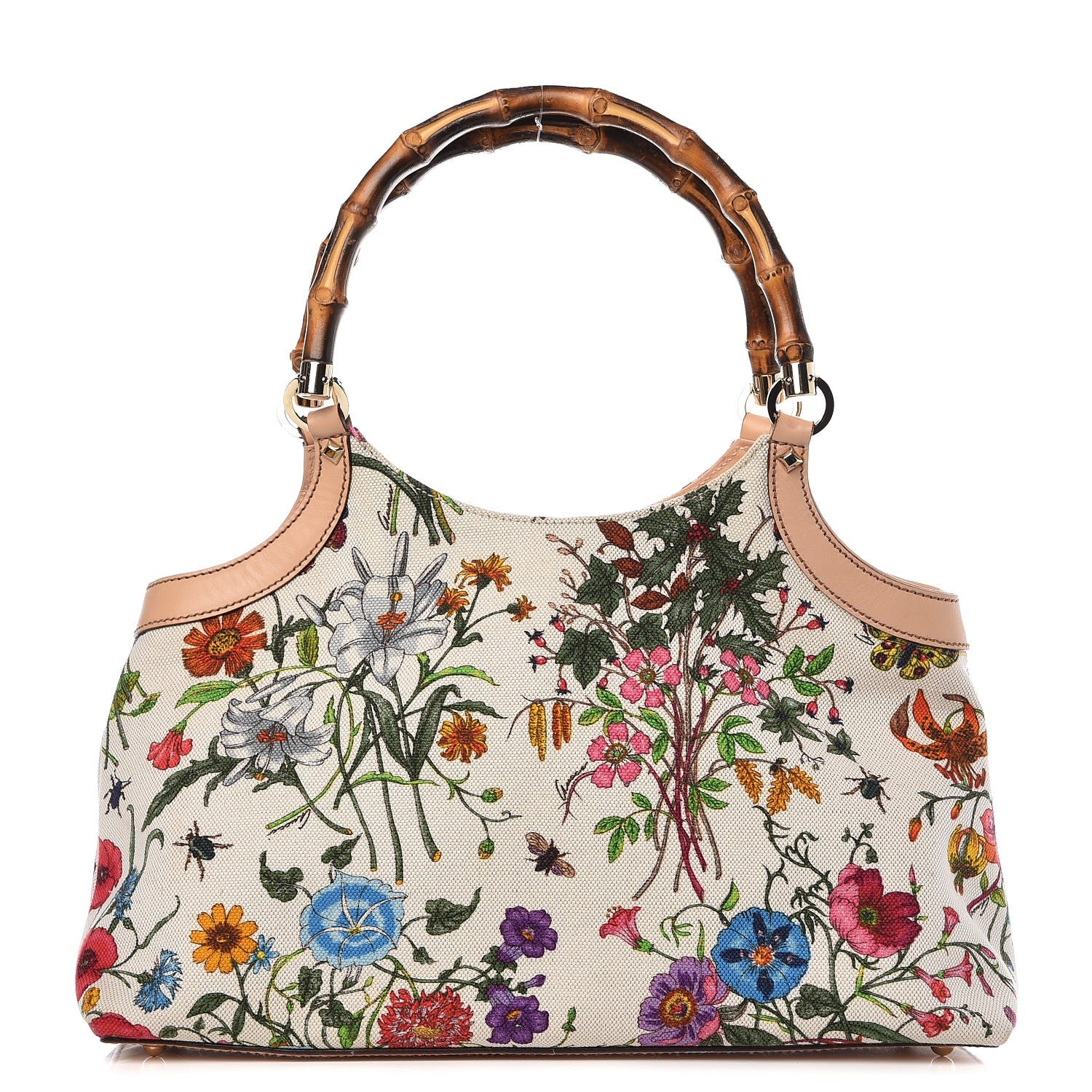 Gucci Canvas Floral Flora Bamboo Handle Bag 302980 – FASHIONPHILE