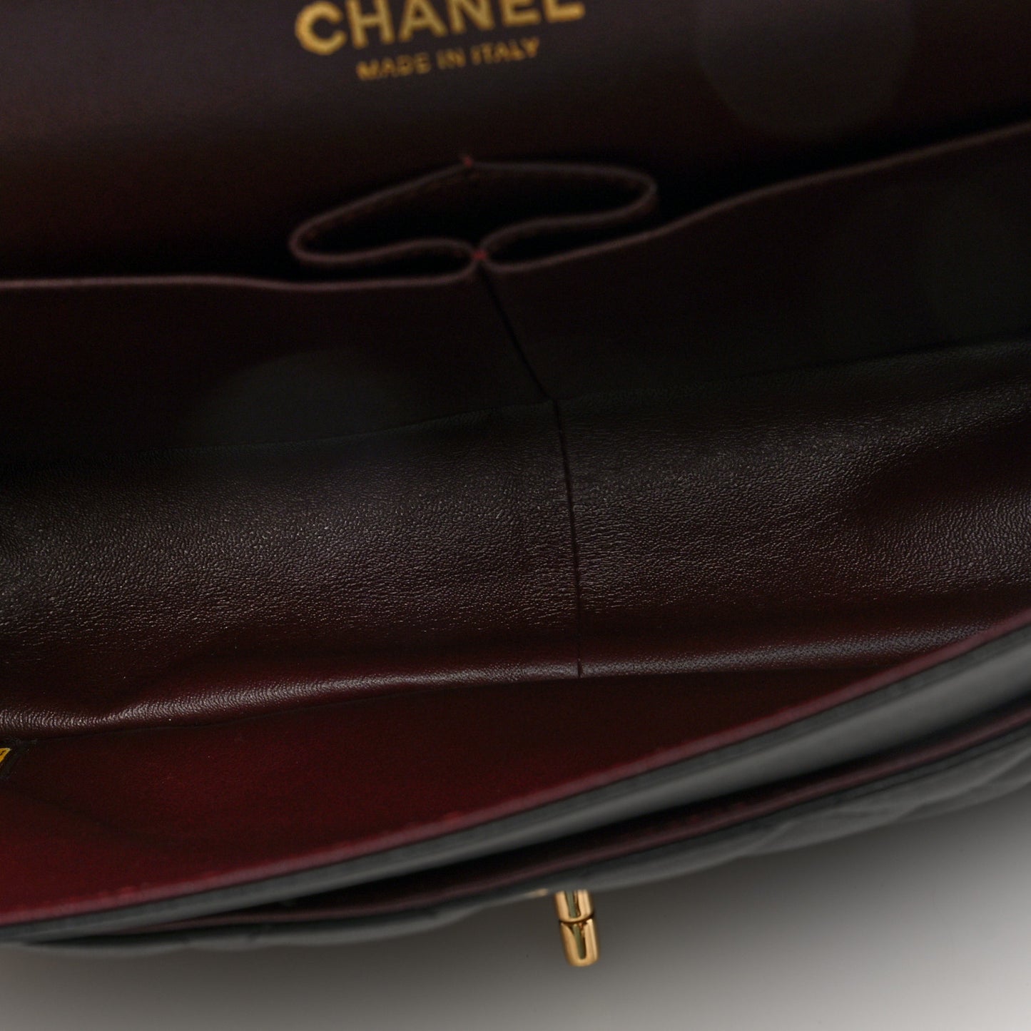Lambskin Quilted Jumbo Double Flap Black