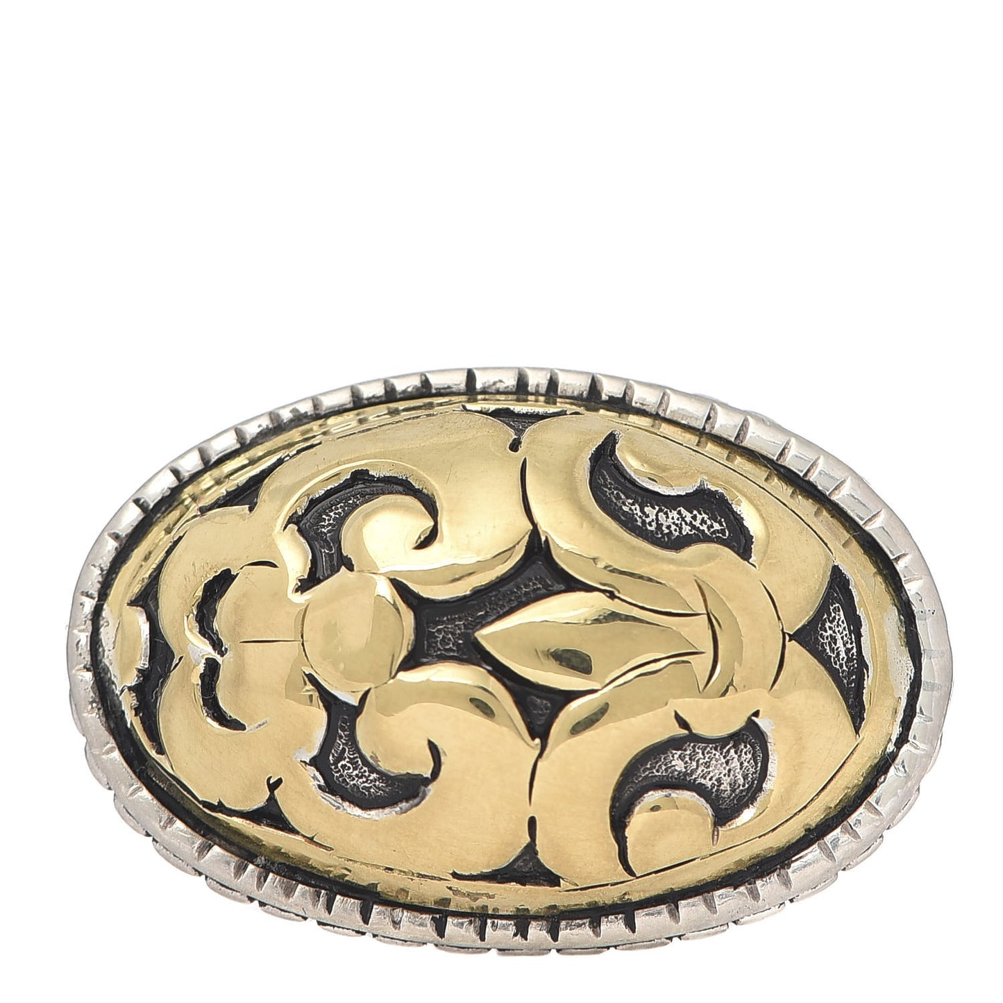 Sterling Silver 18K Yellow Gold Fleur de Lis Ring 52 6