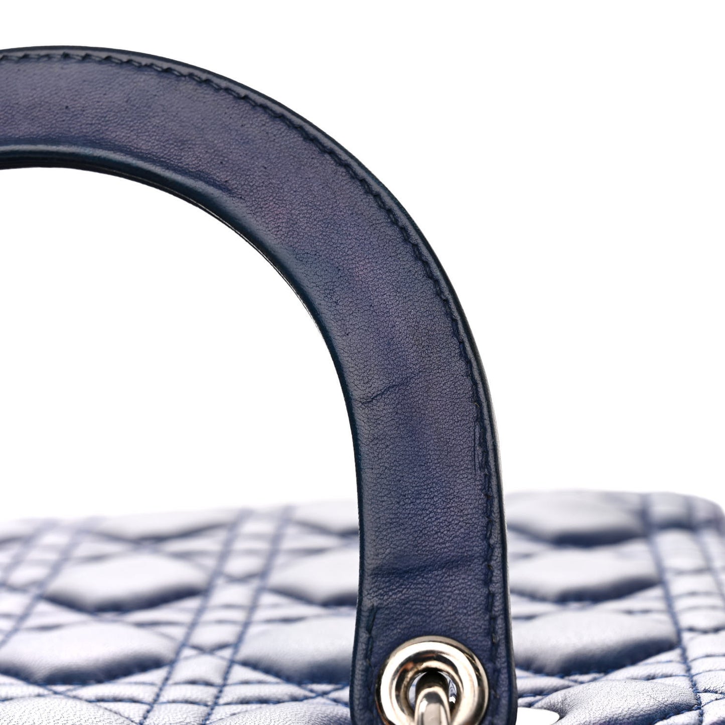 Lambskin Cannage Medium Lady Dior Blue