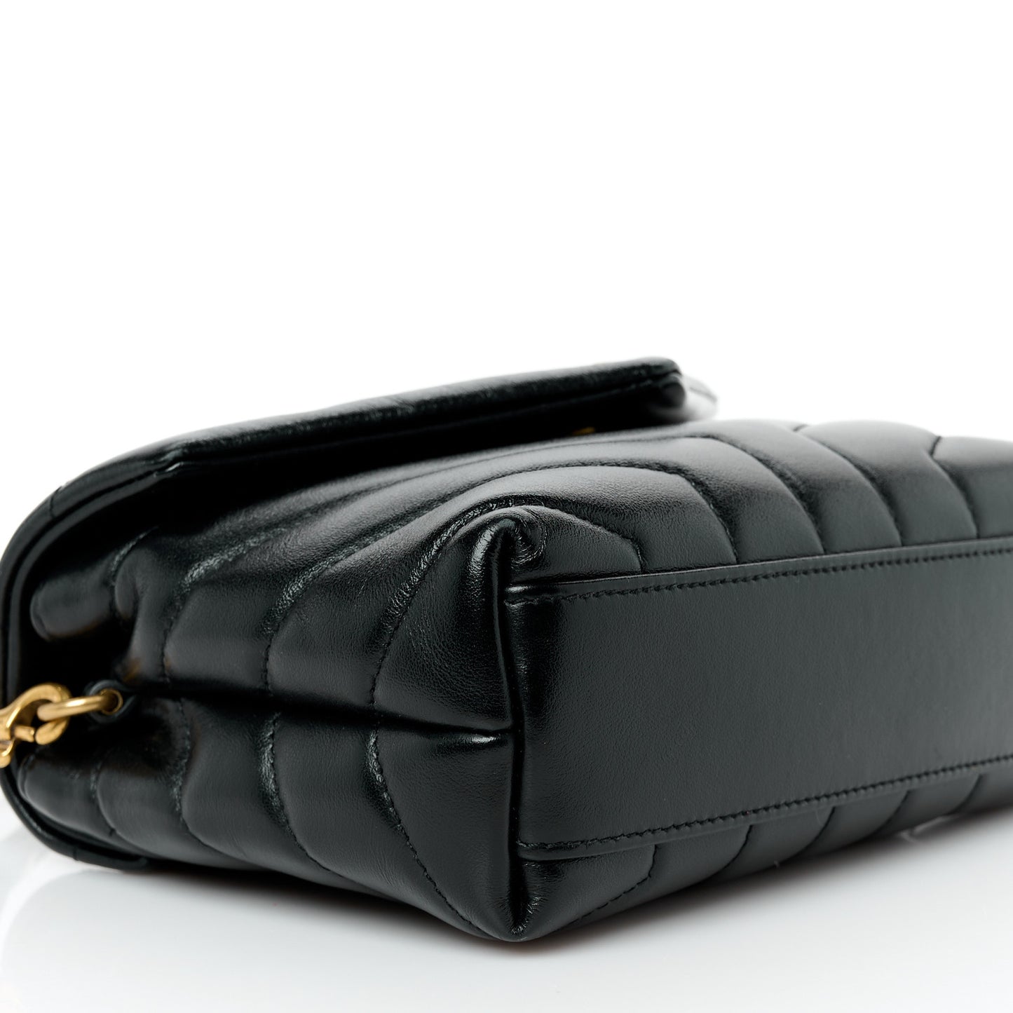 Calfskin Y Quilted Monogram Toy Loulou Crossbody Bag Black