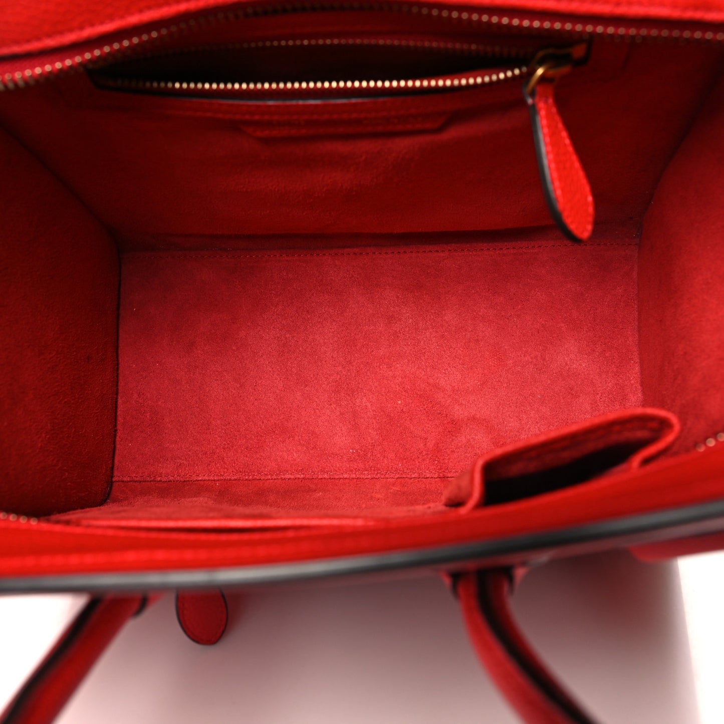 Drummed Calfskin Micro Luggage Red