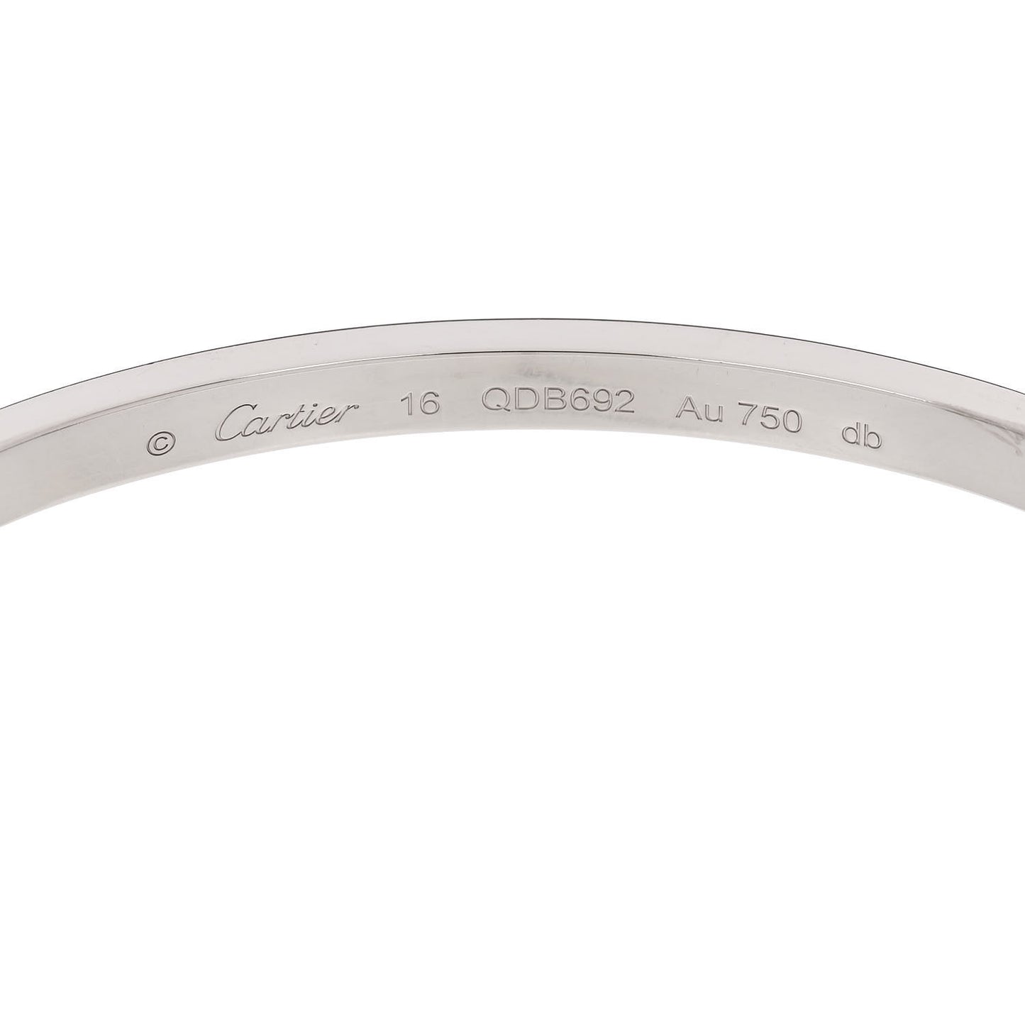 18K White Gold Small LOVE Bracelet 16
