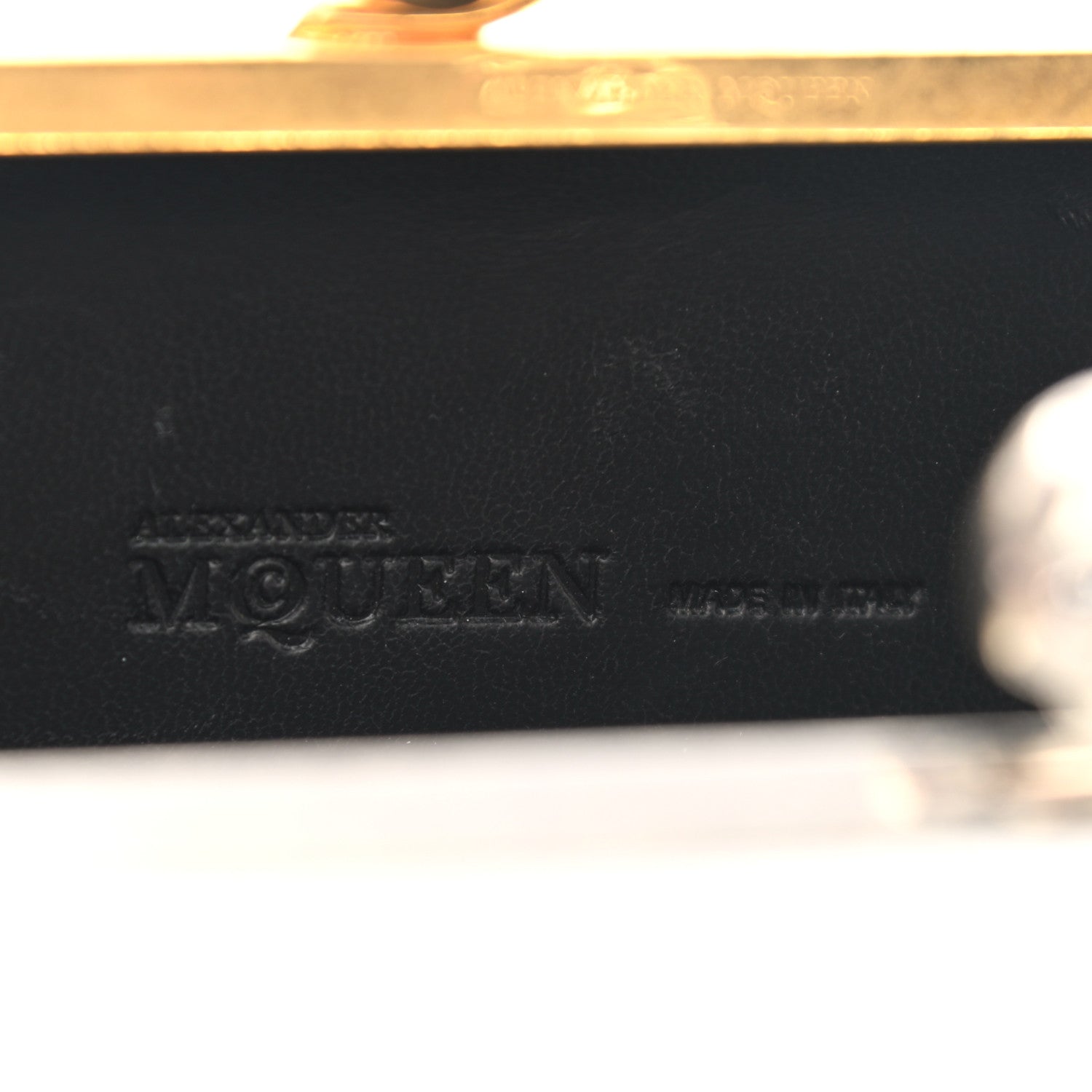 Alexander McQueen Lambskin Twin Skull Box Clutch White Black 6 of 8