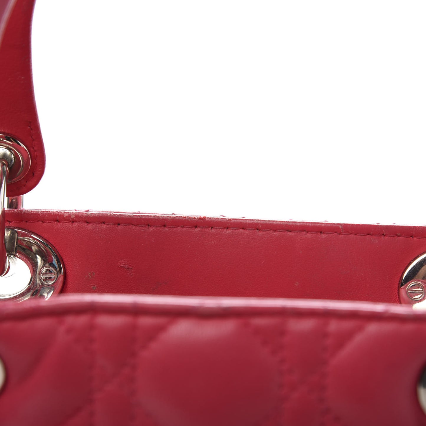 Lambskin Cannage Large Lady Dior Fuchsia