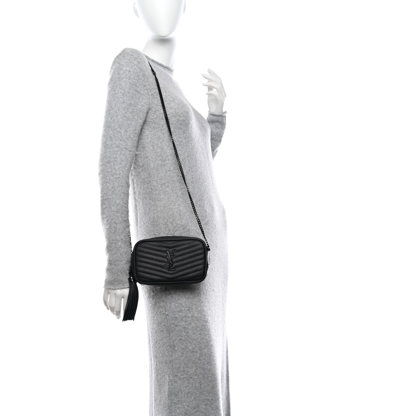 Grain De Poudre Matelasse Monochrome Monogram Mini Lou Camera Bag Black