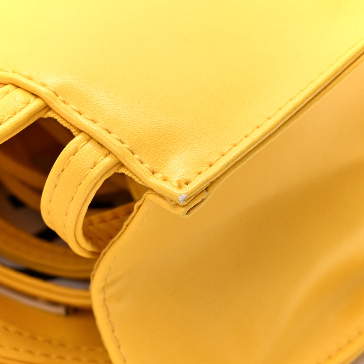 Vegan Leather Small Shopping Bag Yellow