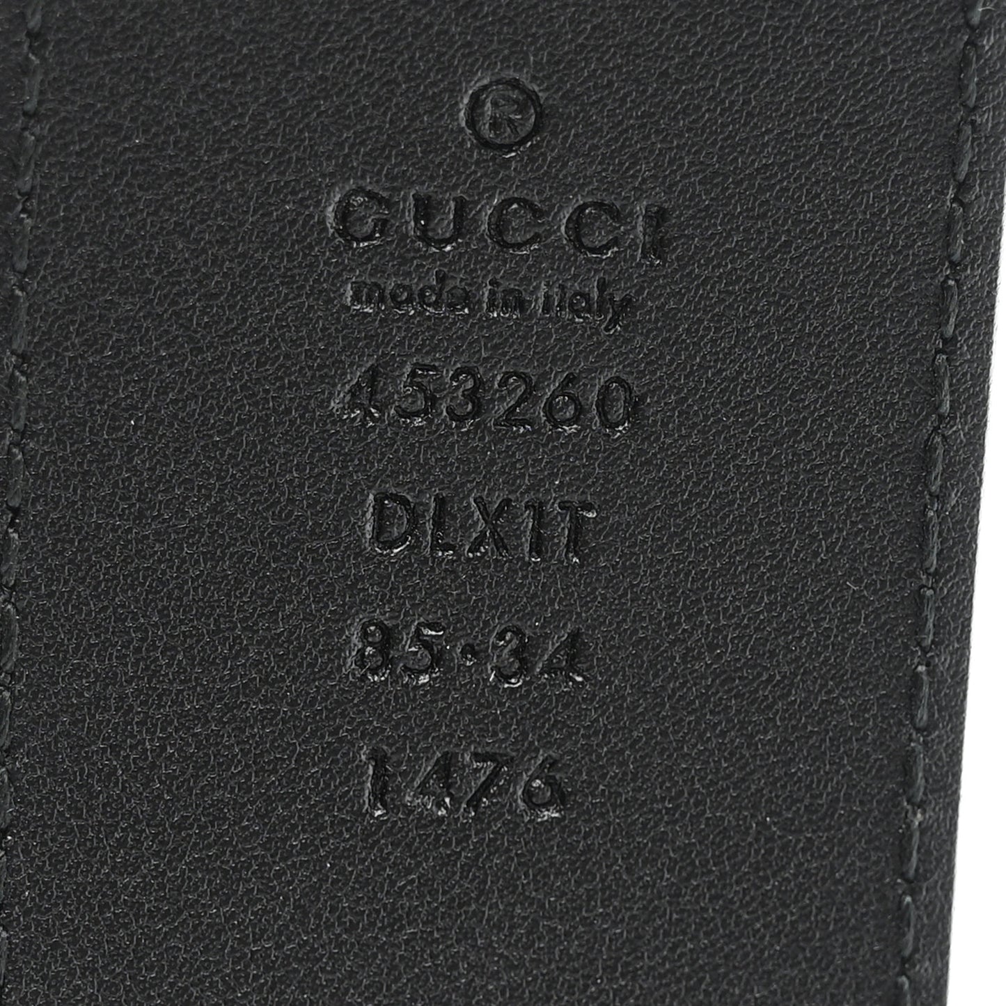 Moon Calfskin Pearl Double G 40mm Belt 85 34 Black Cream