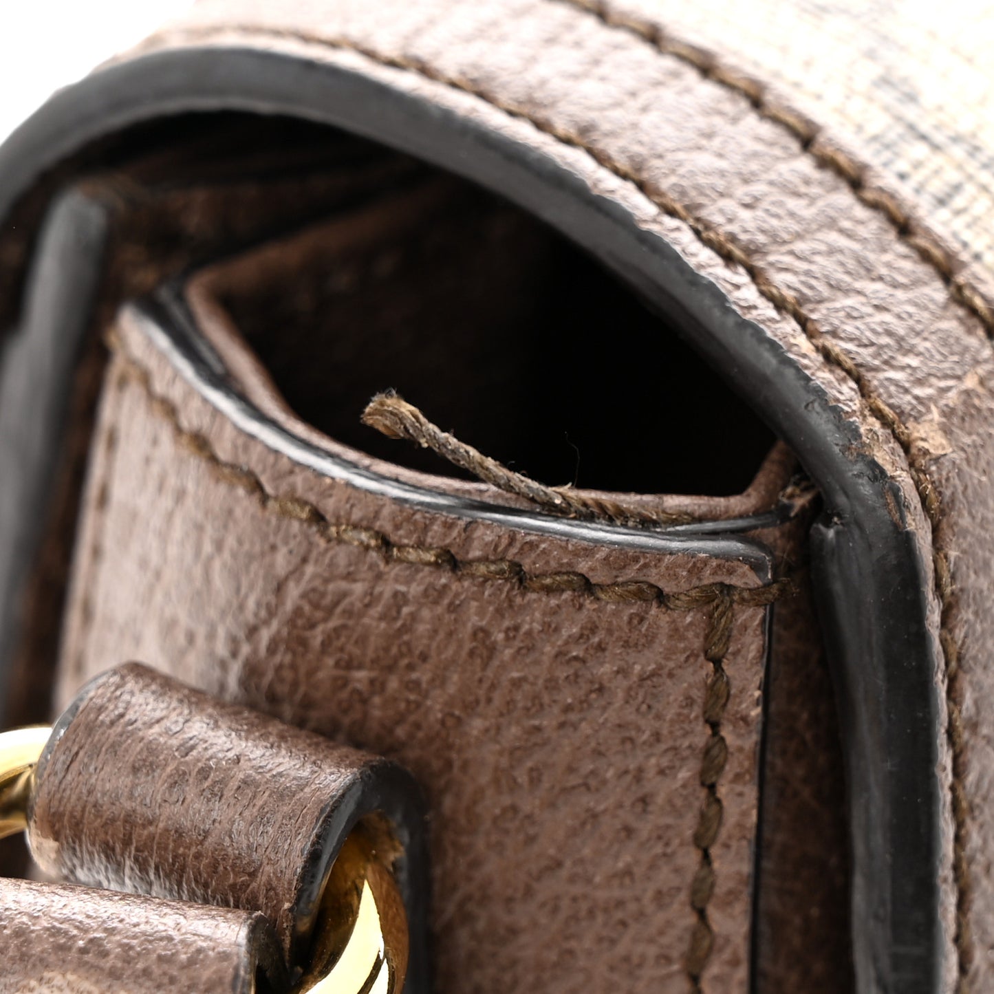 GG Supreme Monogram Web Small Ophidia Flap Messenger Bag Brown
