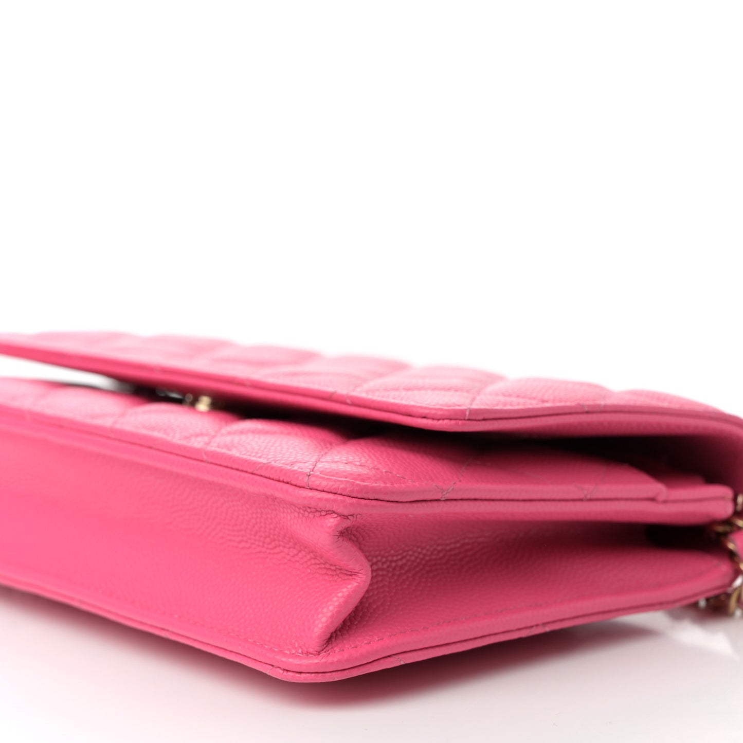 Caviar Quilted Wallet on Chain WOC Rose
