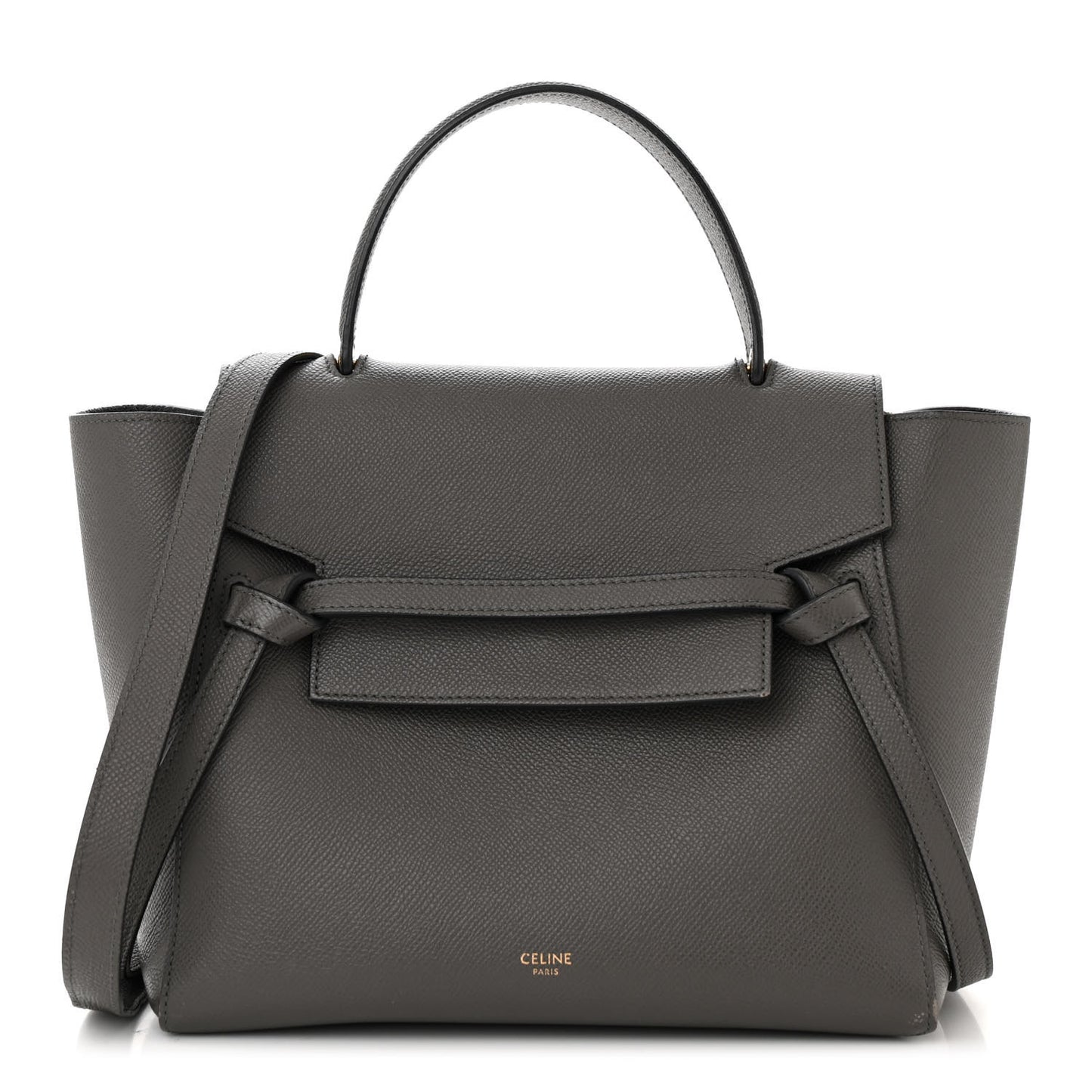 Grained Calfskin Micro Belt Bag Grey