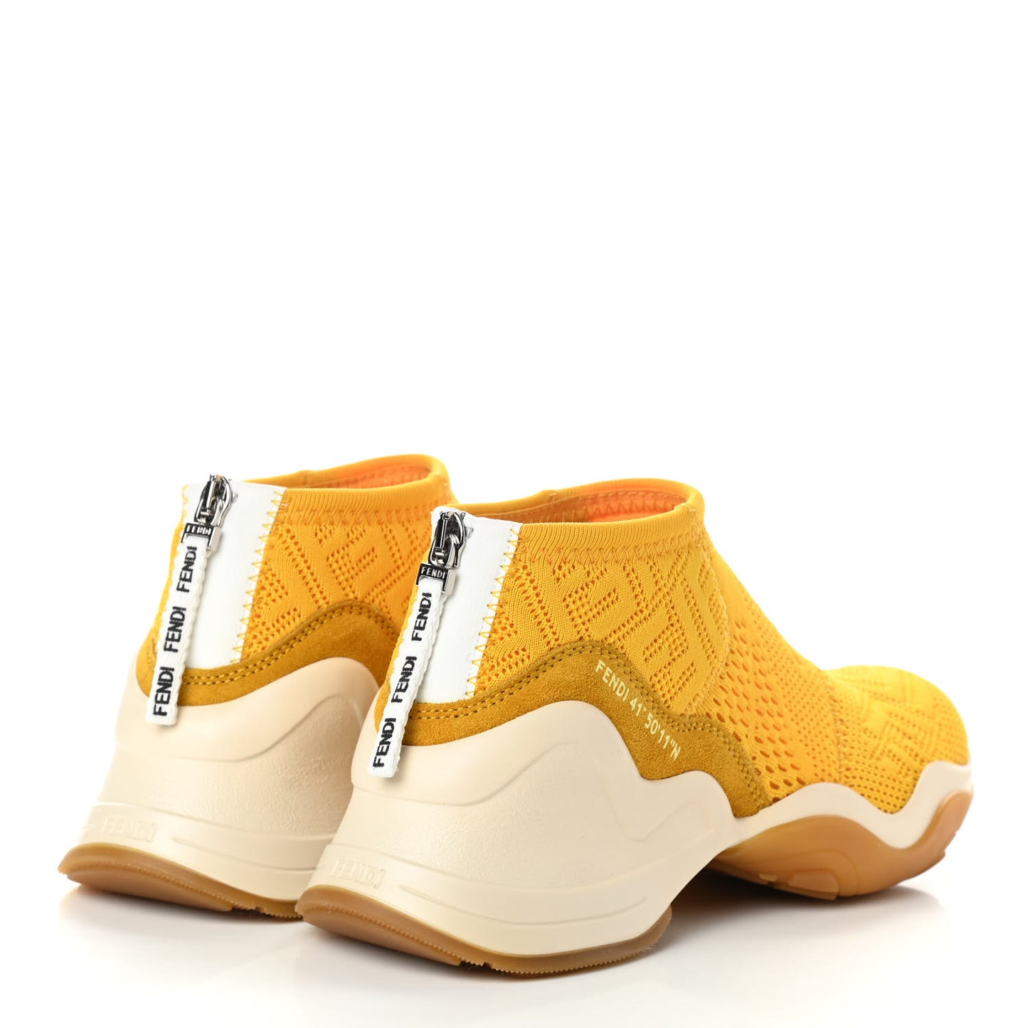 Technical 3D Mesh Womens FFluid Zip Up Sneakers 36 Reggae Corn White