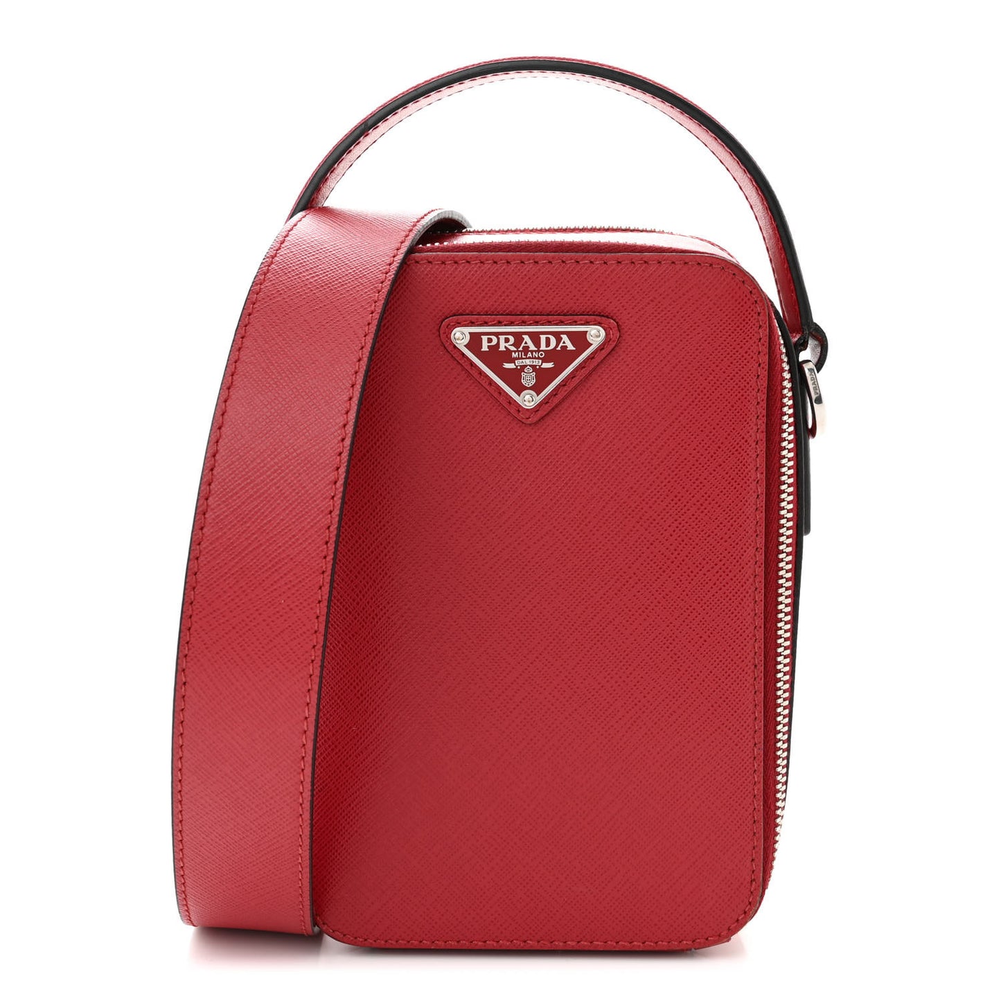 Saffiano Travel Brique Crossbody Messenger Bag Fuoco