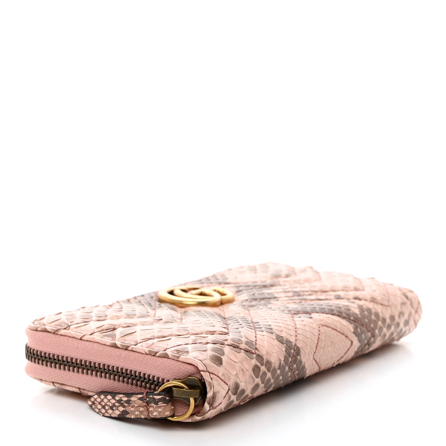 Gucci Snakeskin Matelasse GG Marmont Zip Around Wallet 4 of 7