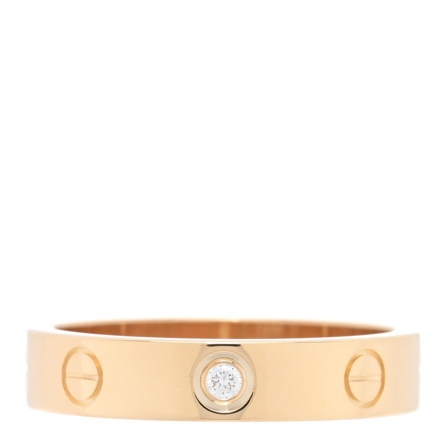 18K Yellow Gold Diamond 4mm LOVE Wedding Band Ring 53 6.5