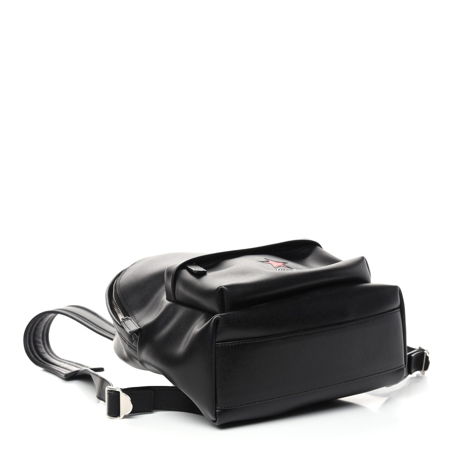 Calfskin Star Mini Backpack Black Red