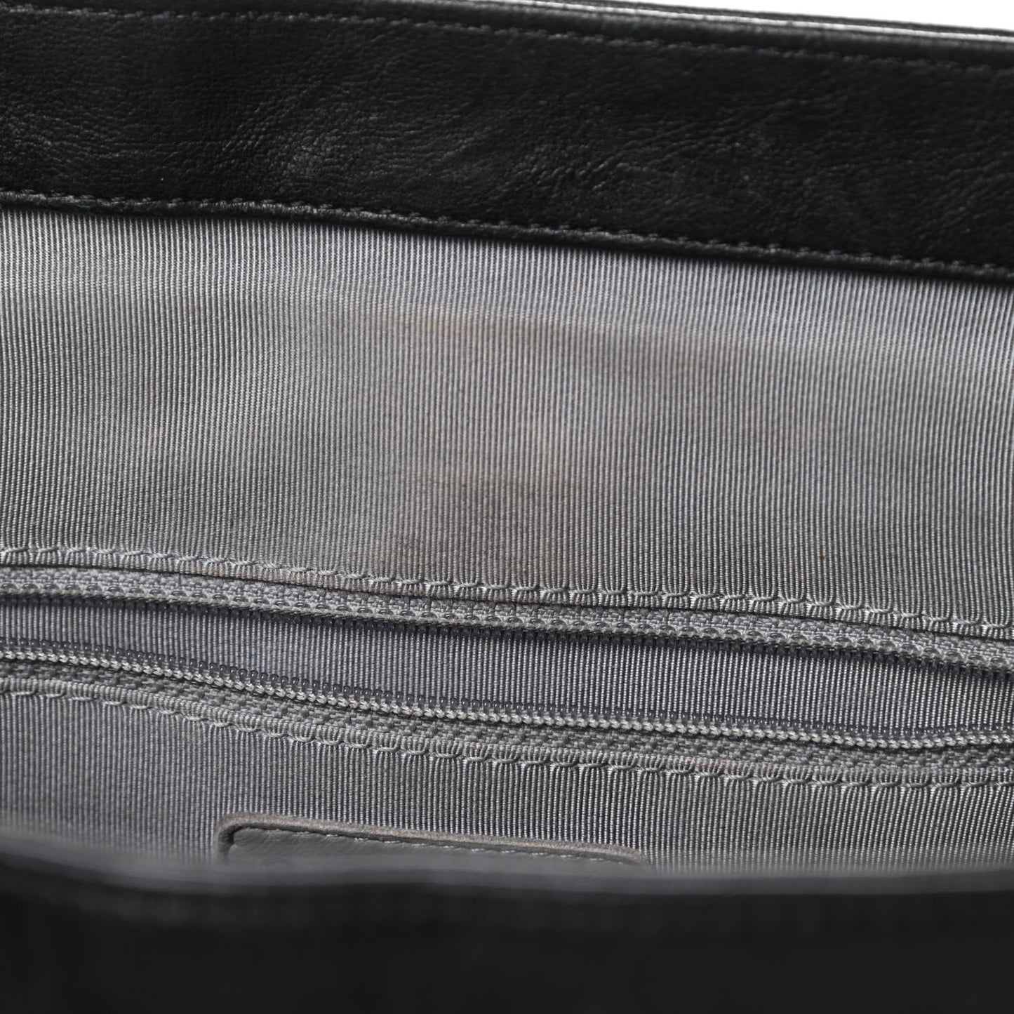 Washed Lambskin Quilted Large Chain Around Flap Black