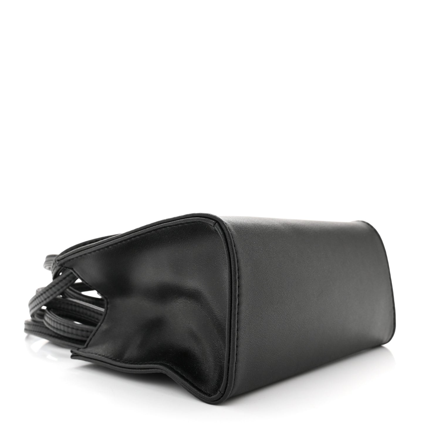 Vegan Leather Small Shopping Bag Black