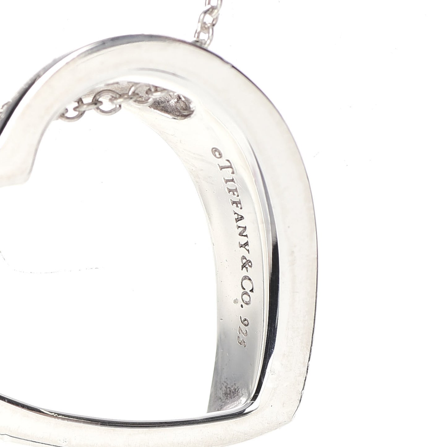 Sterling Silver Slanted Heart Pendant Necklace