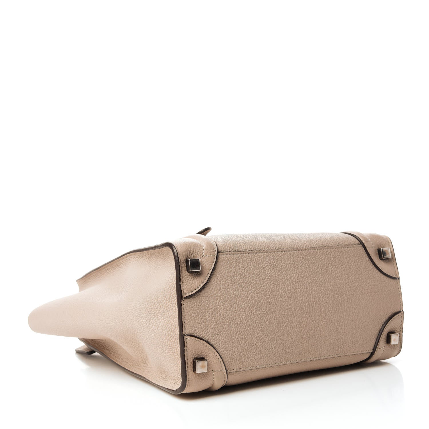 Celine Drummed Calfskin Micro Luggage Dune 4 of 10