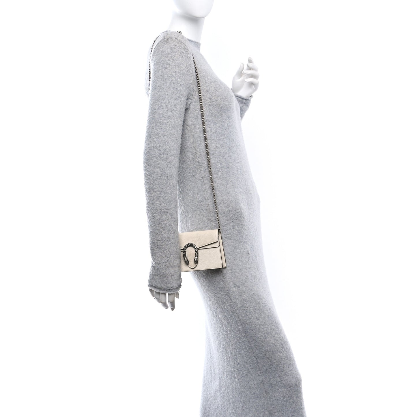 Dollar Calfskin Crystal Super Mini Dionysus Shoulder Bag Mystic White Black Diamond
