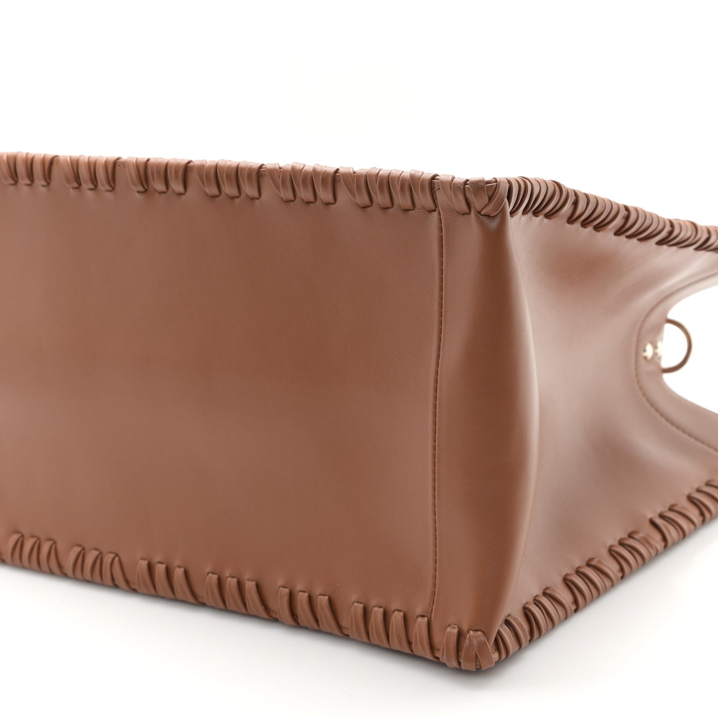 Calfskin Braided Cannage Medium Book Tote Golden Saddle