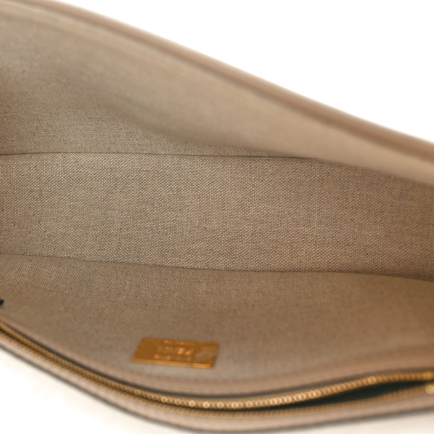 Canvas Vitello King FF Embroidered Baguette Grezzo White Nuvola