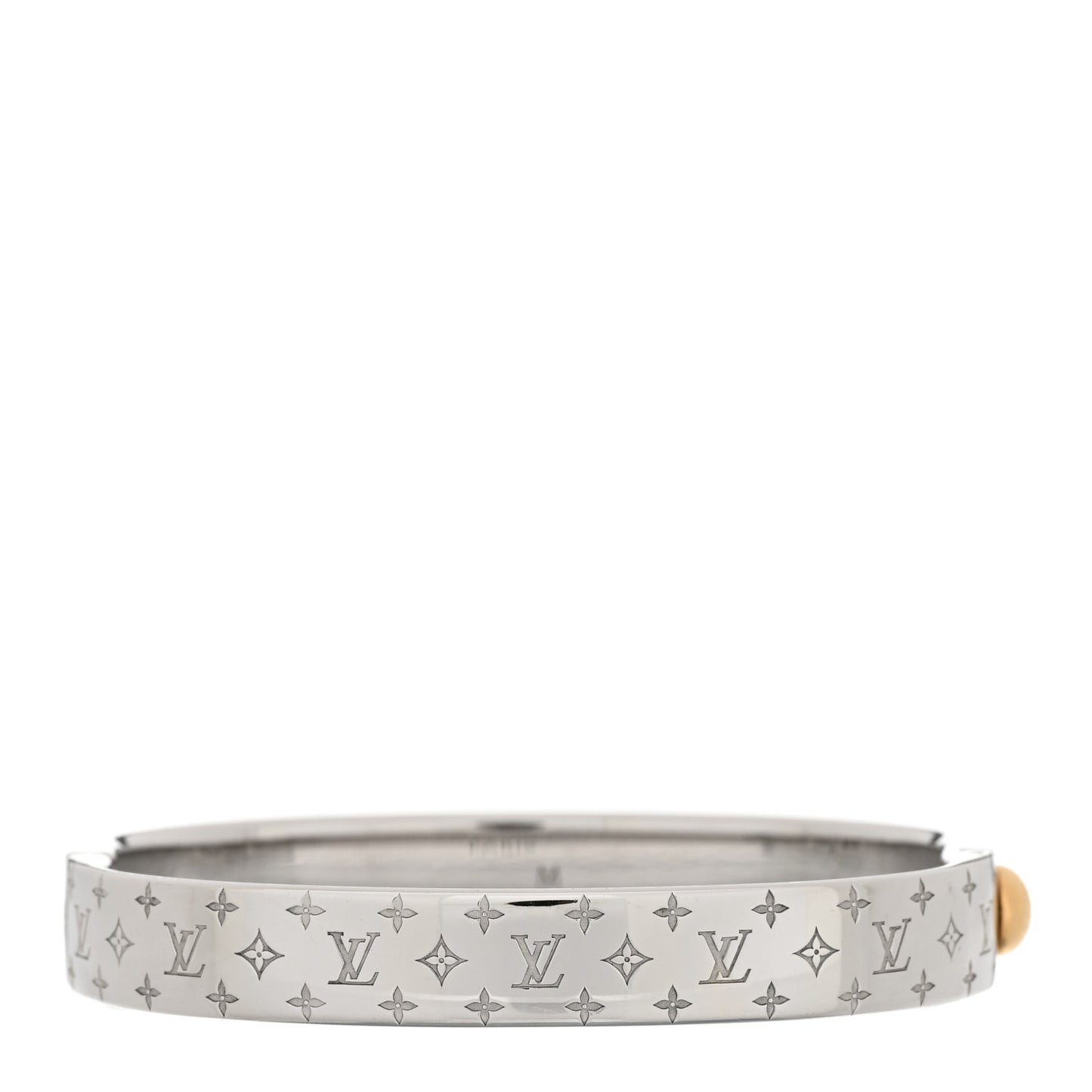 Brass Palladium Plated Nanogram Cuff M Silver