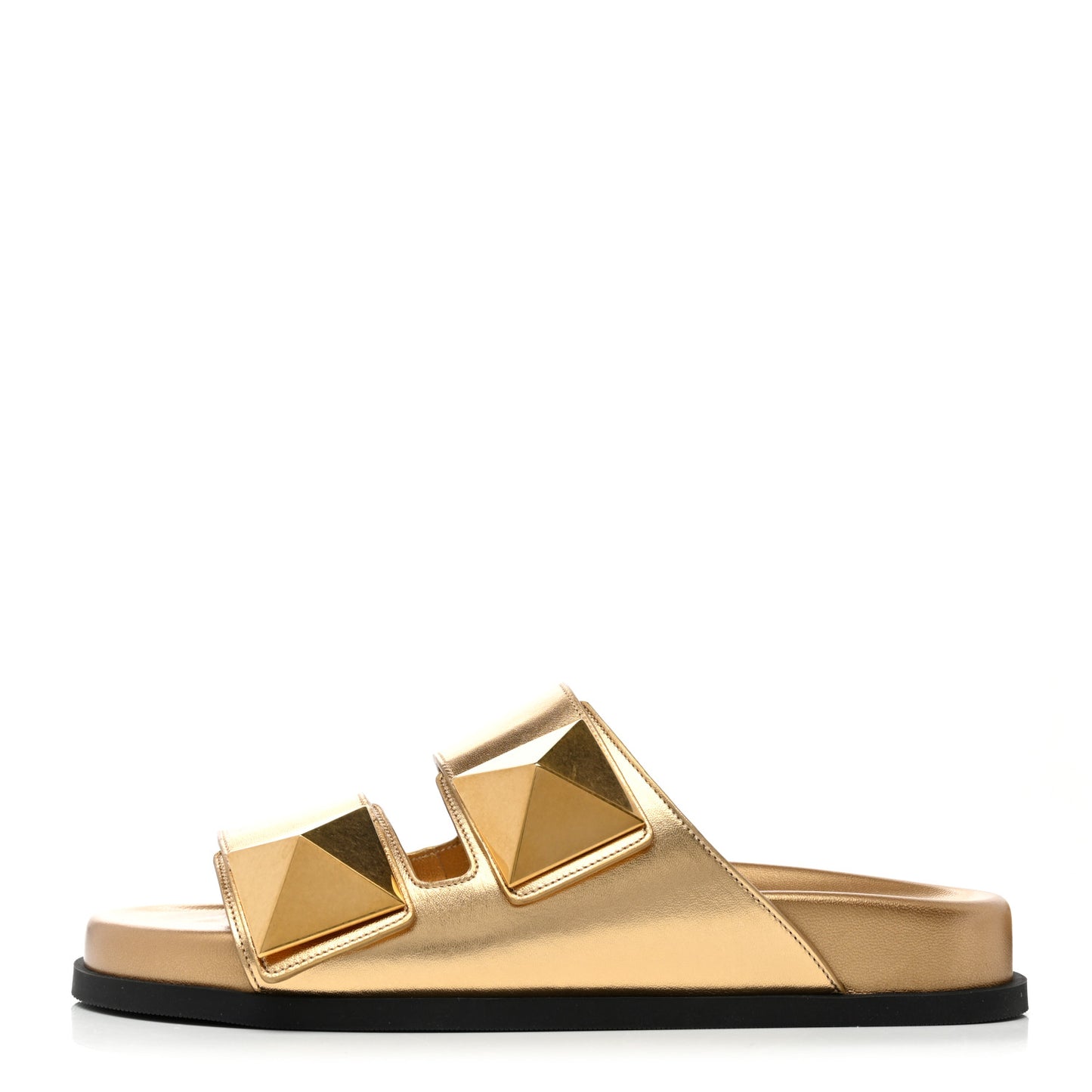 Nappa Roman Stud Slide Sandals 38 Antique Brass