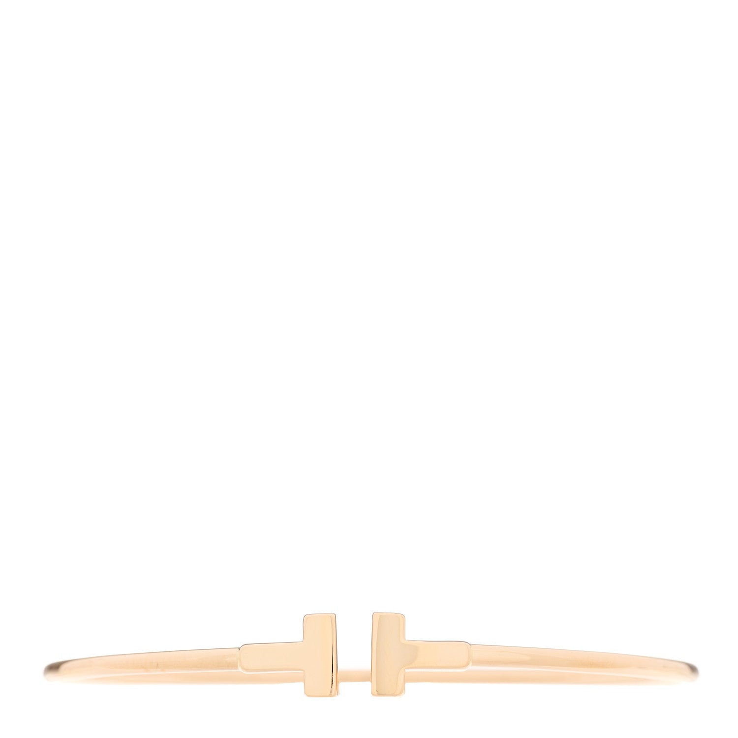 Tiffany 18K Rose Gold Narrow T Wire Bracelet 1 of 4