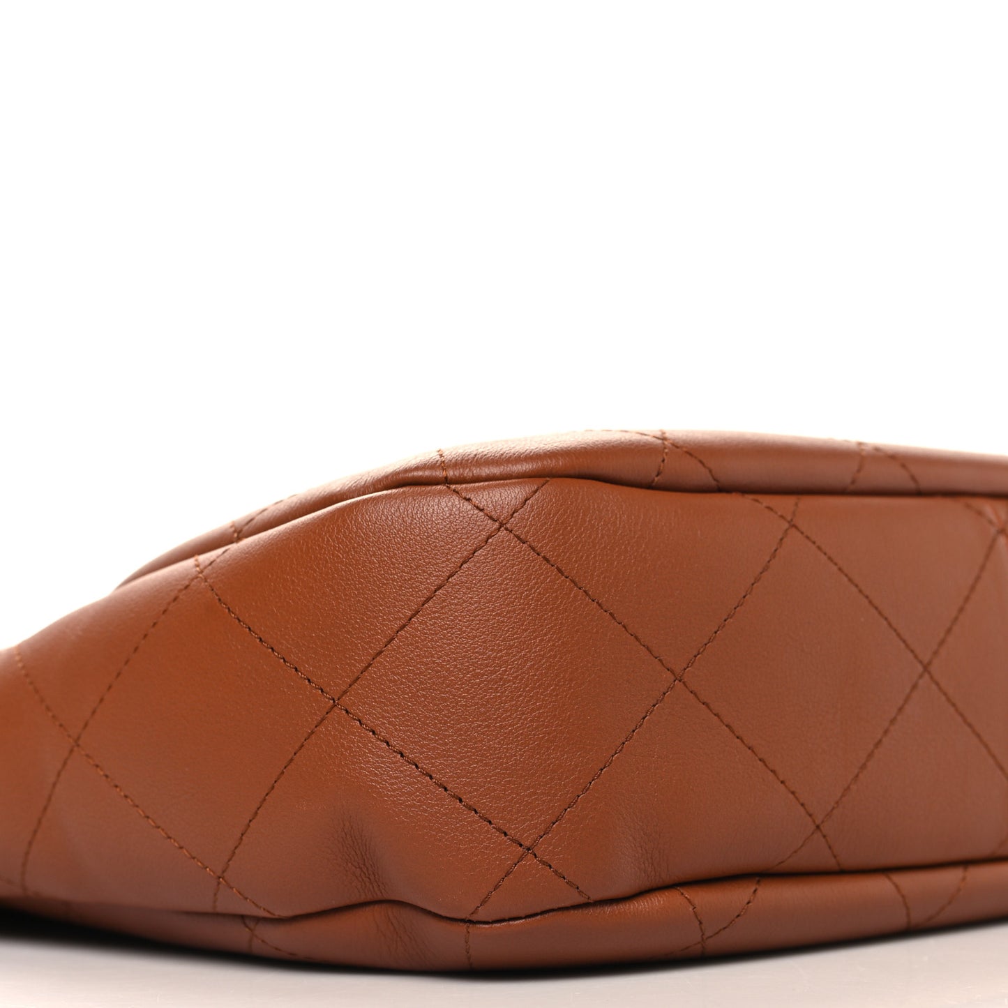 Calfskin Quilted Braided Handle Chain Hobo Brown