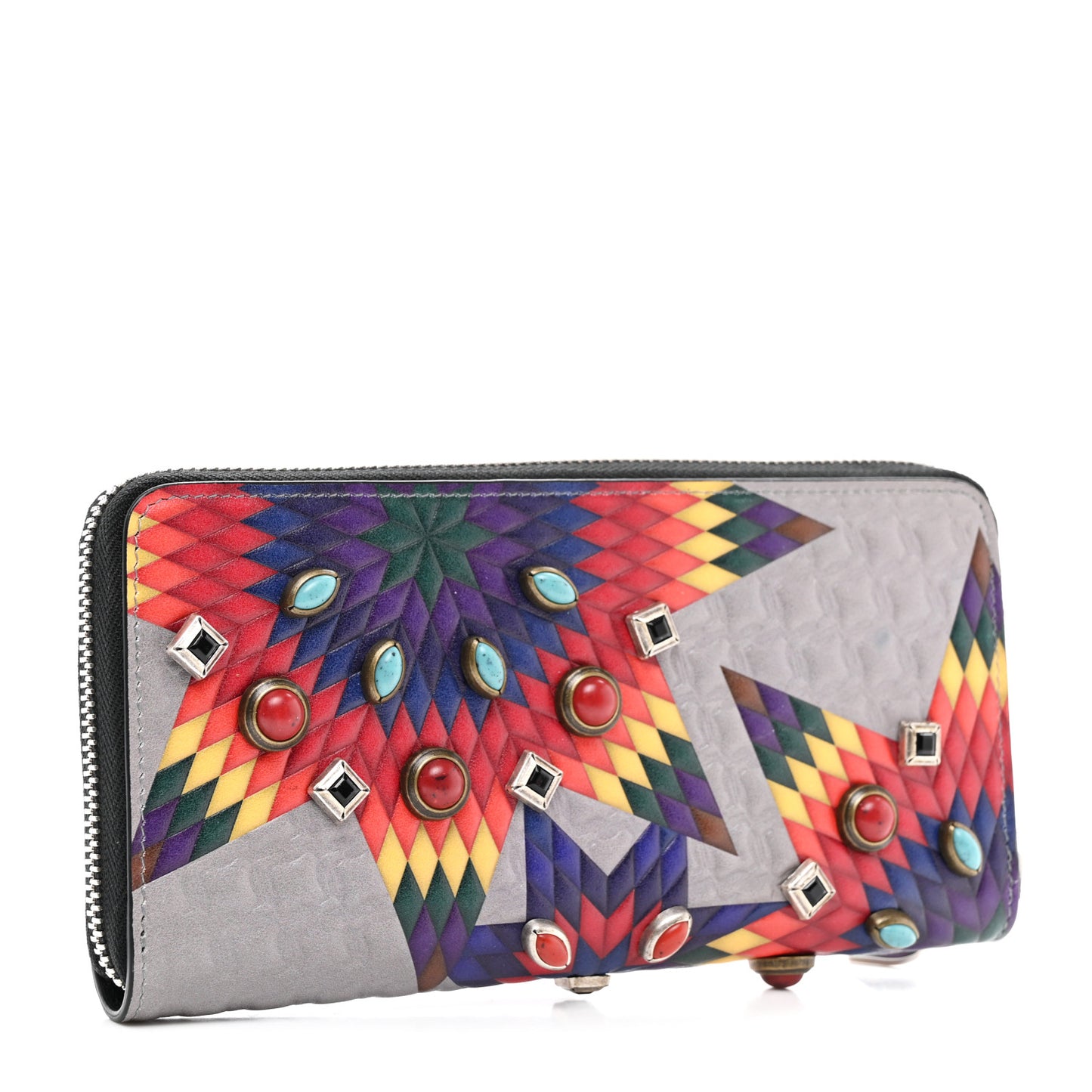 Calfskin Panettone Zip Wallet Multicolor