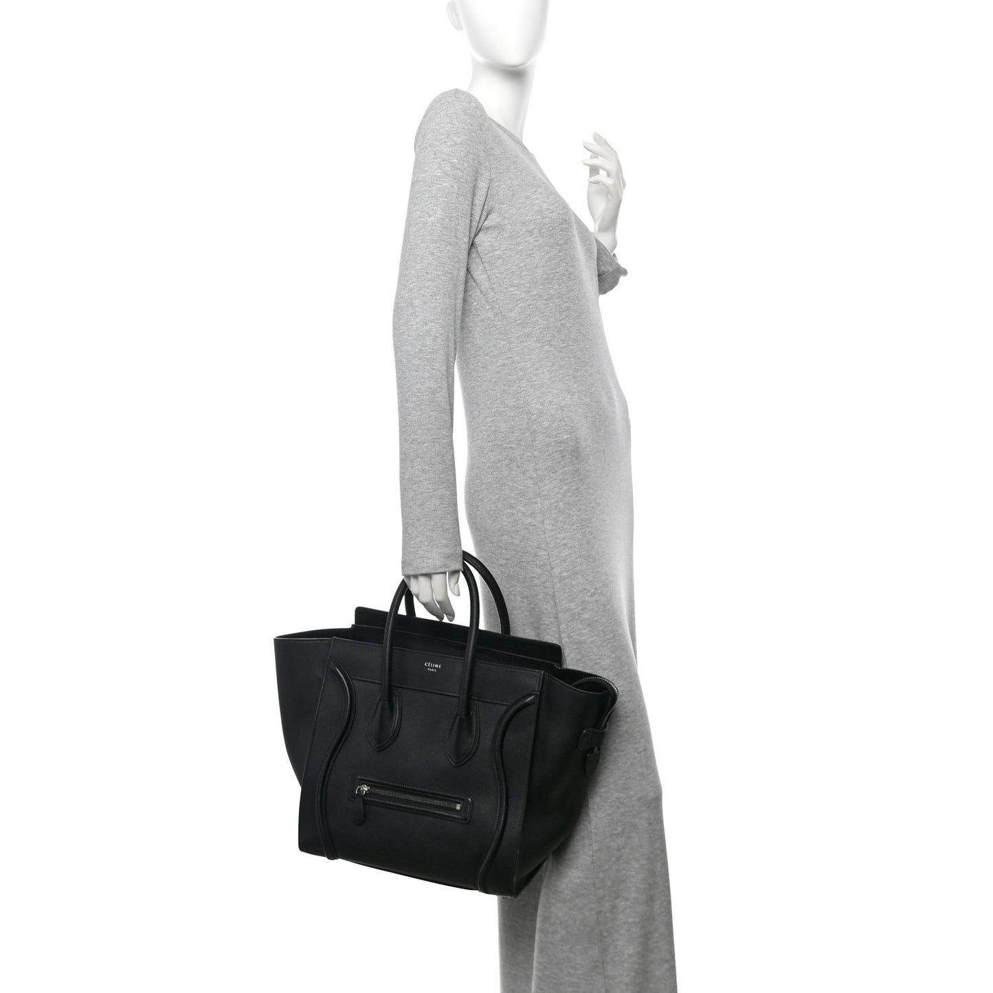 Drummed Calfskin Mini Luggage Black
