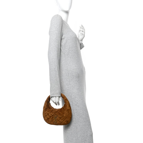 Suede Quilted Icarino Bag Cognac