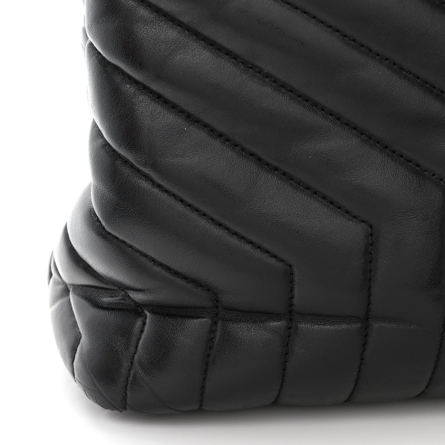 Calfskin Y Quilted Monogram Large Loulou Shopper Black