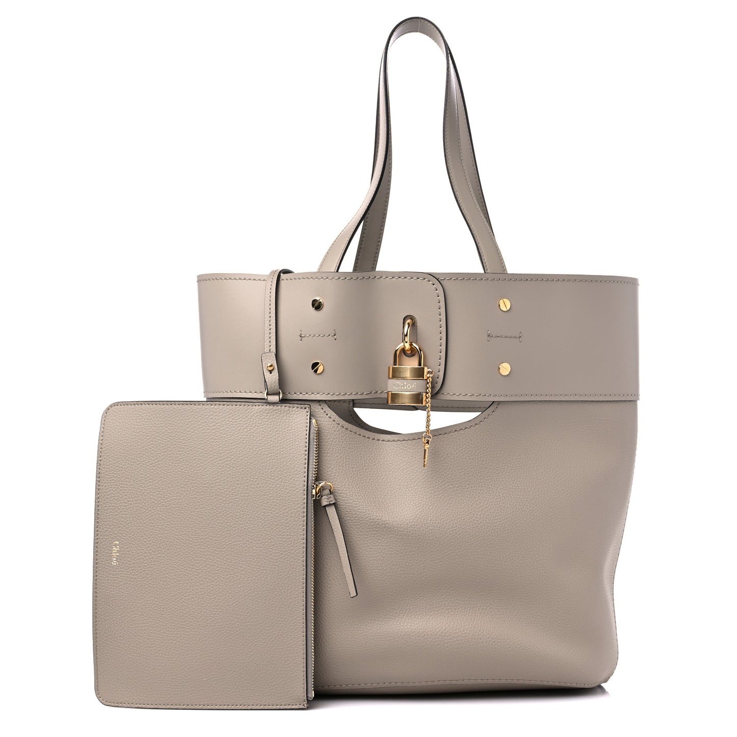 Smooth Grained Calfskin Medium Aby Tote Motty Grey