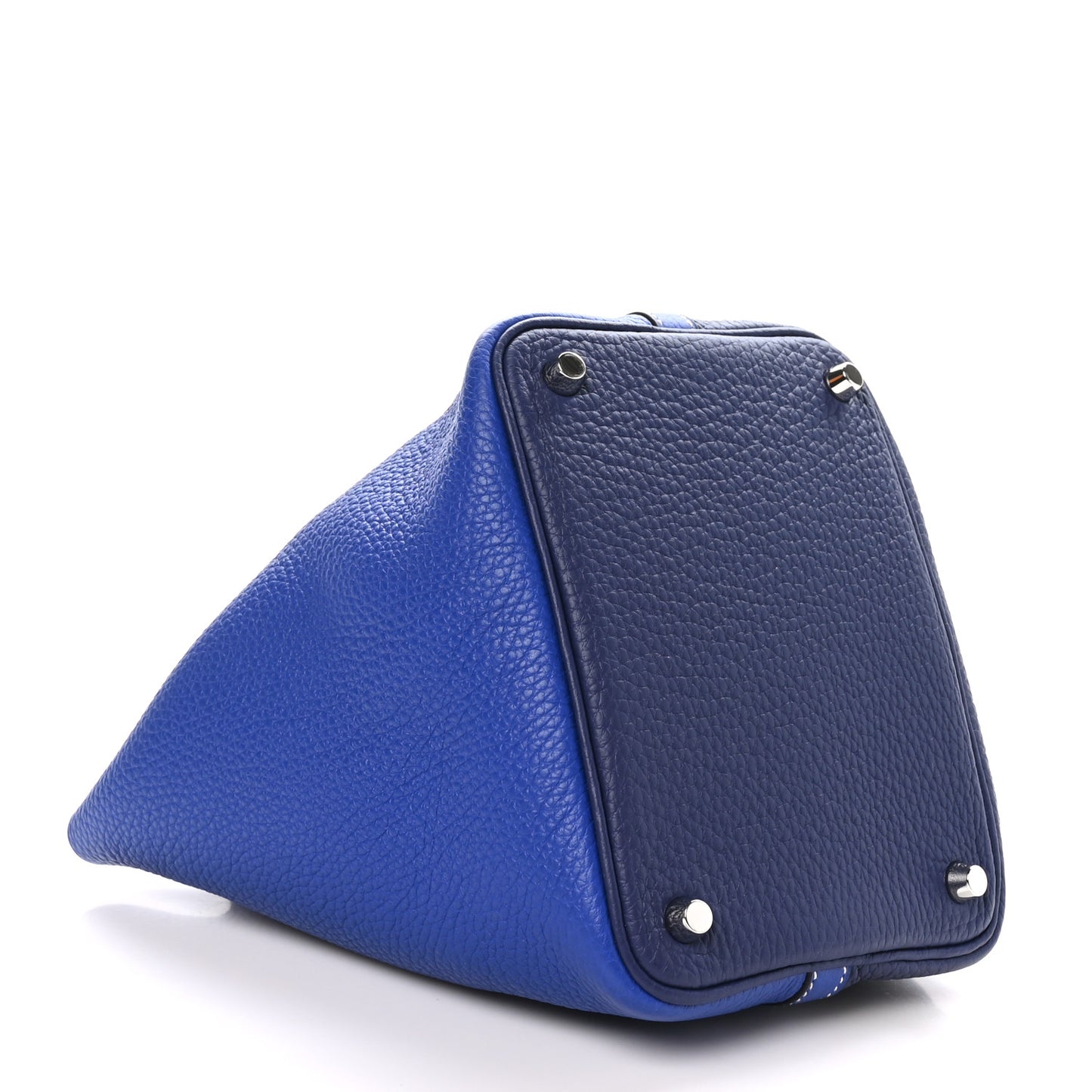 Taurillon Clemence Casaque Picotin Lock 18 PM Bleu Electrique Bleu Encre