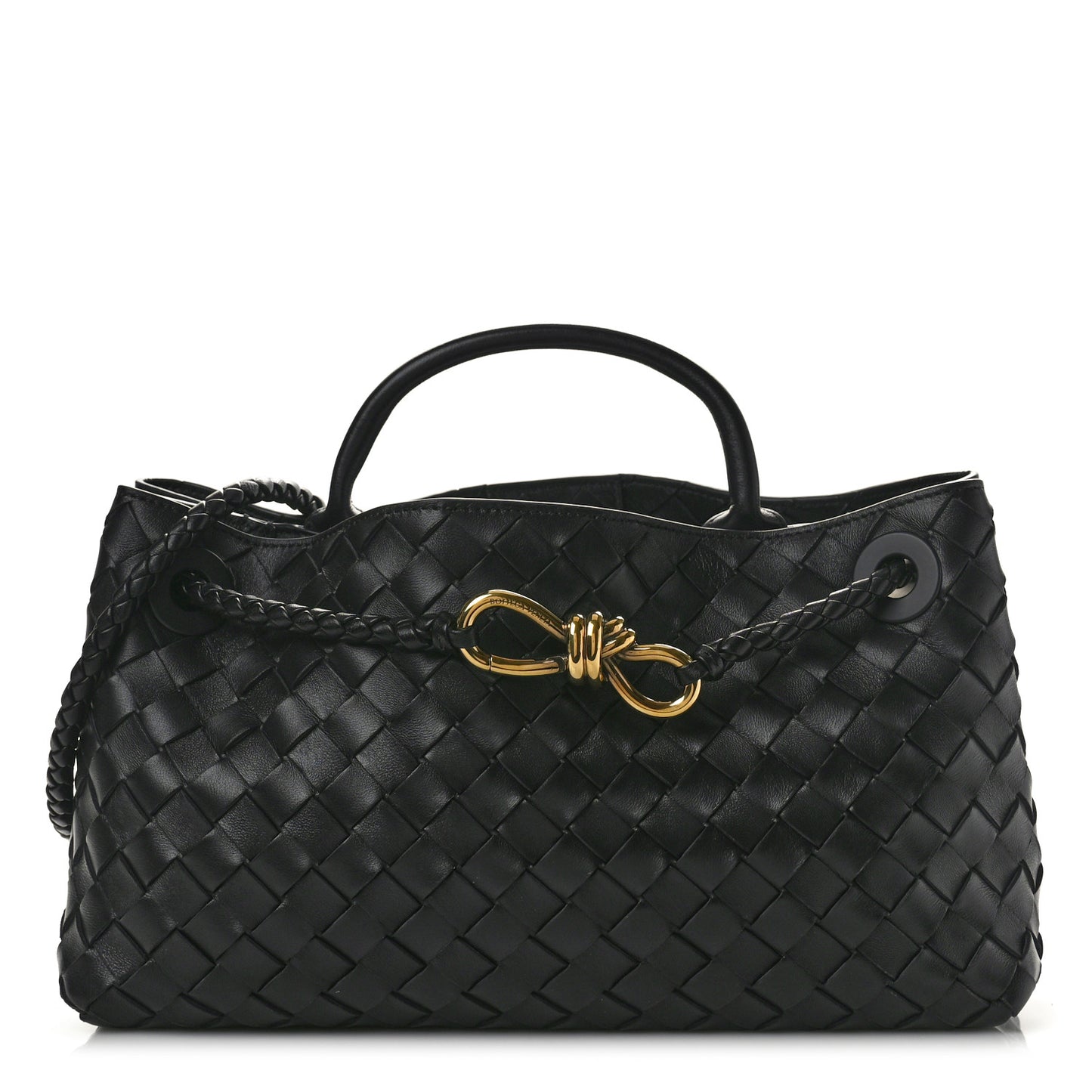 Nappa Intrecciato Small East West Andiamo Shoulder Bag Black