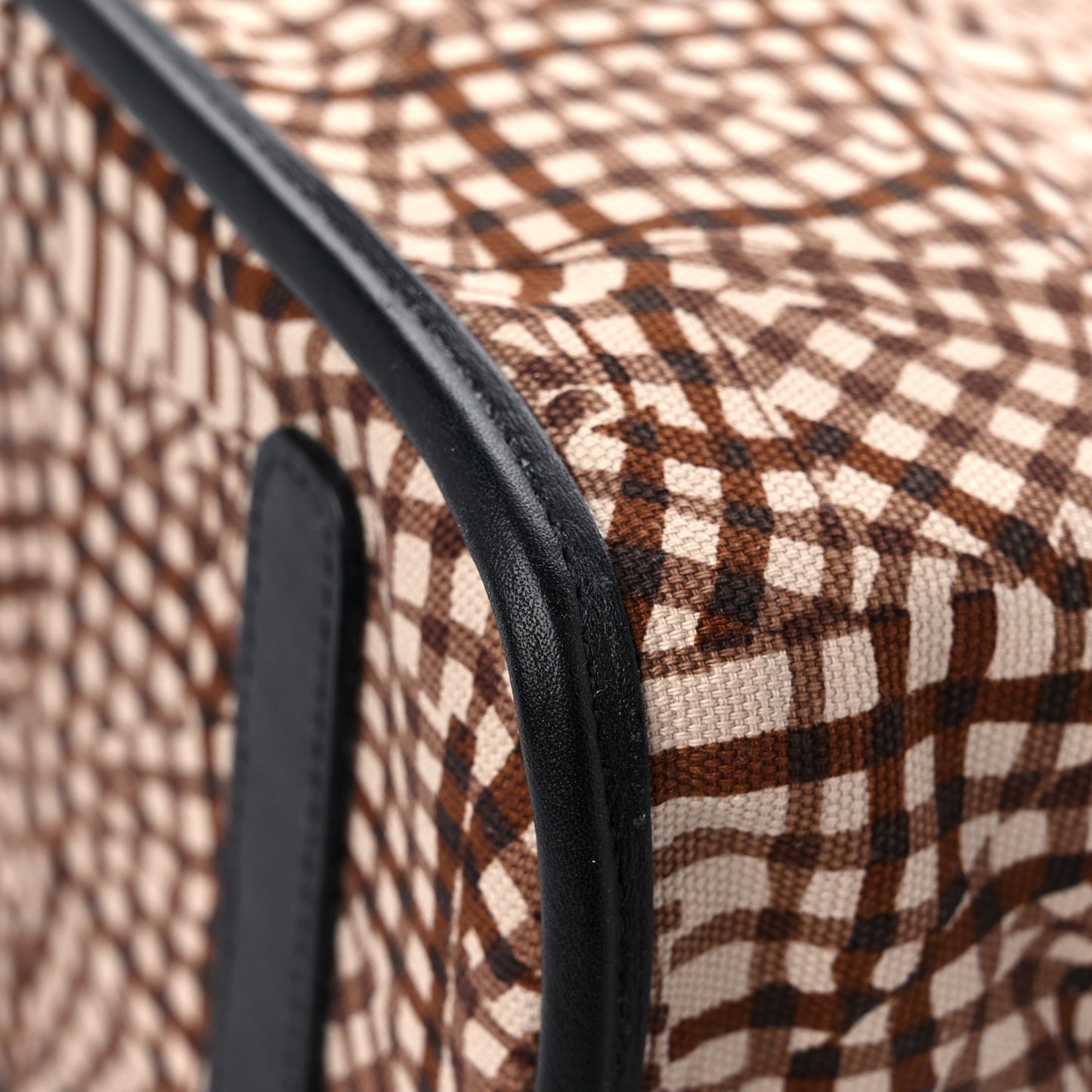 Visetos Calfskin Motif Rombi Lion Printed Reversible Shopper Tote Cognac