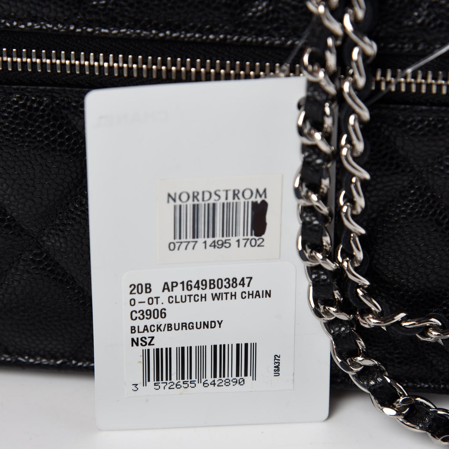 Caviar Quilted Mini Wallet On Chain WOC Black