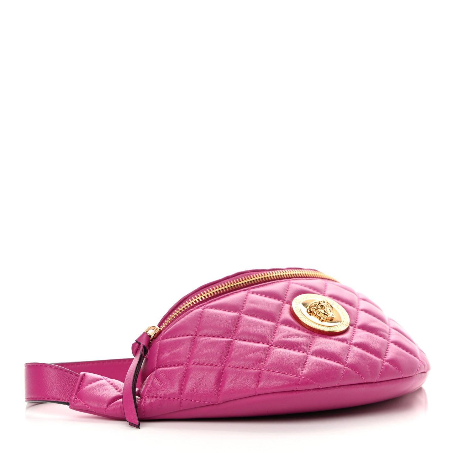 Nappa Quilted Medusa Belt Bag Pink