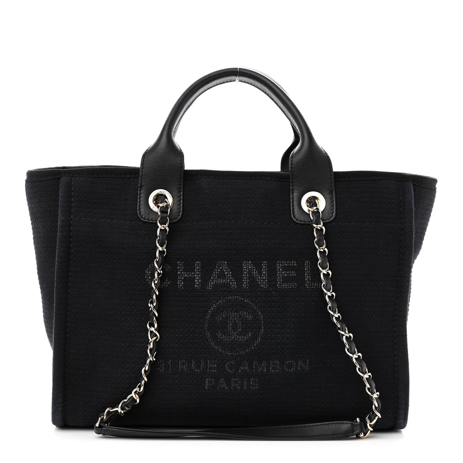 Chanel Mixed Fibers Small Deauville Tote Black 3 of 12