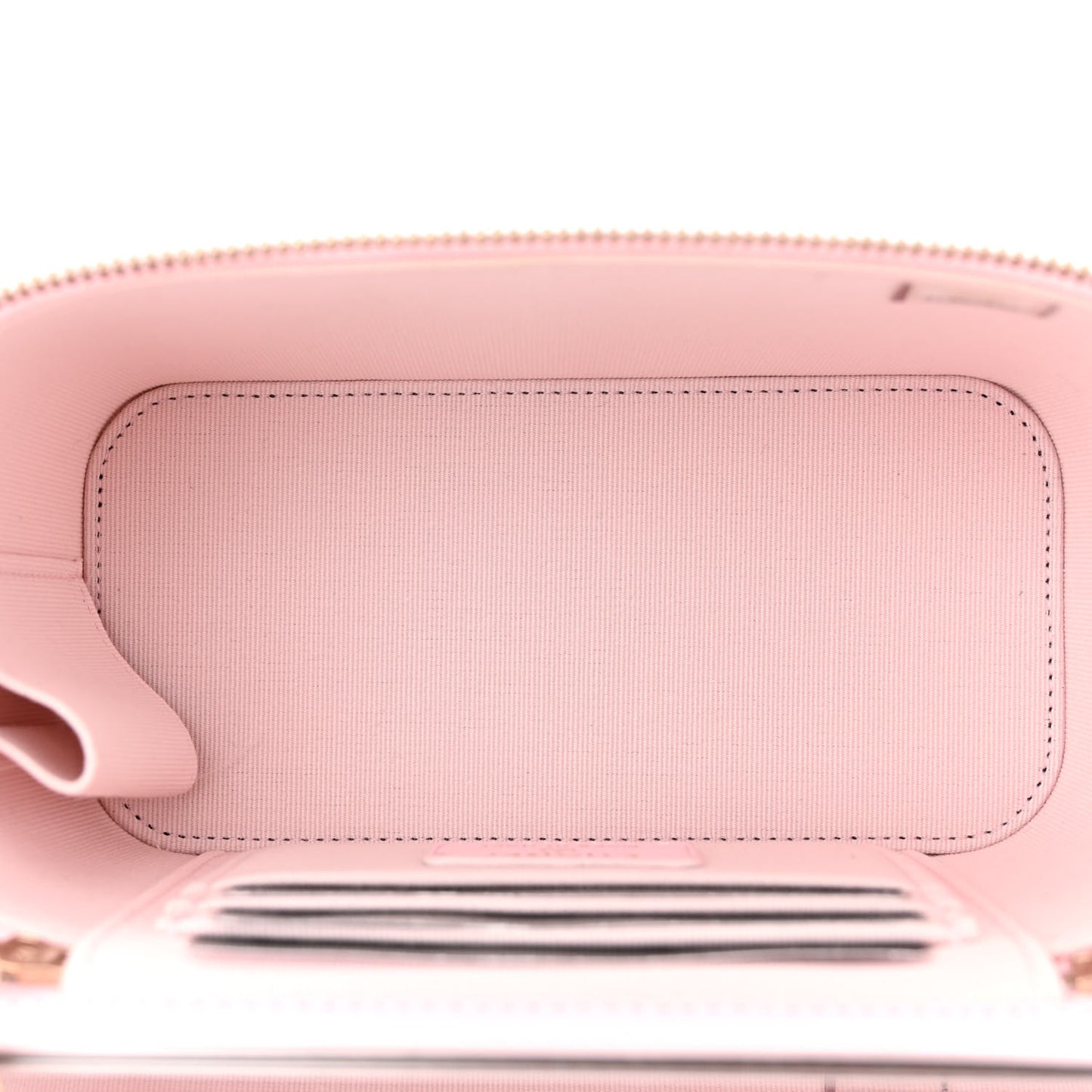 Lambskin Quilted Small Top Handle Vanity Case With Chain Light Pink Light Pink