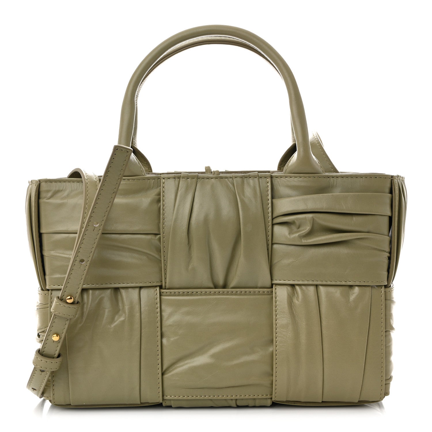 Bottega Veneta Foulard Intrecciato Pleated Arco Tote Travertine