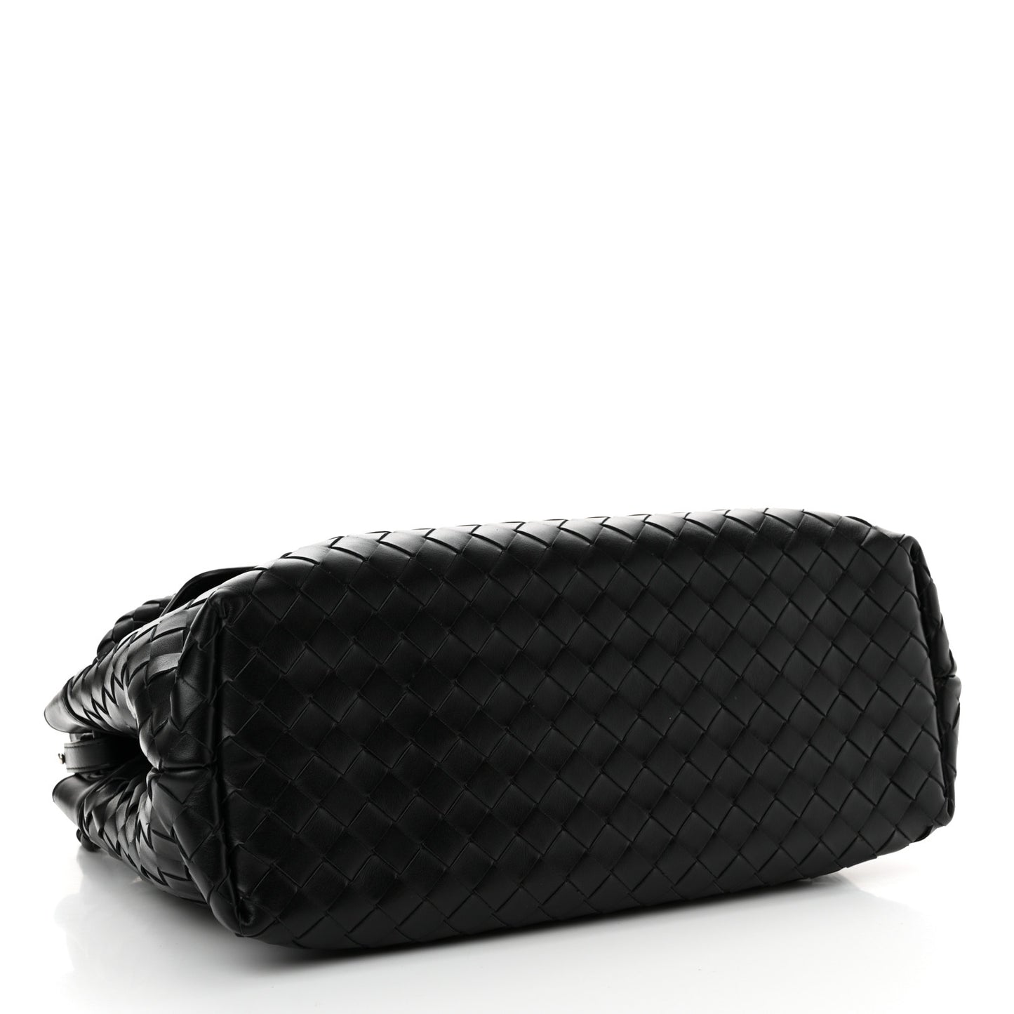 Calfskin Intrecciato Medium Andiamo Messenger Bag Black