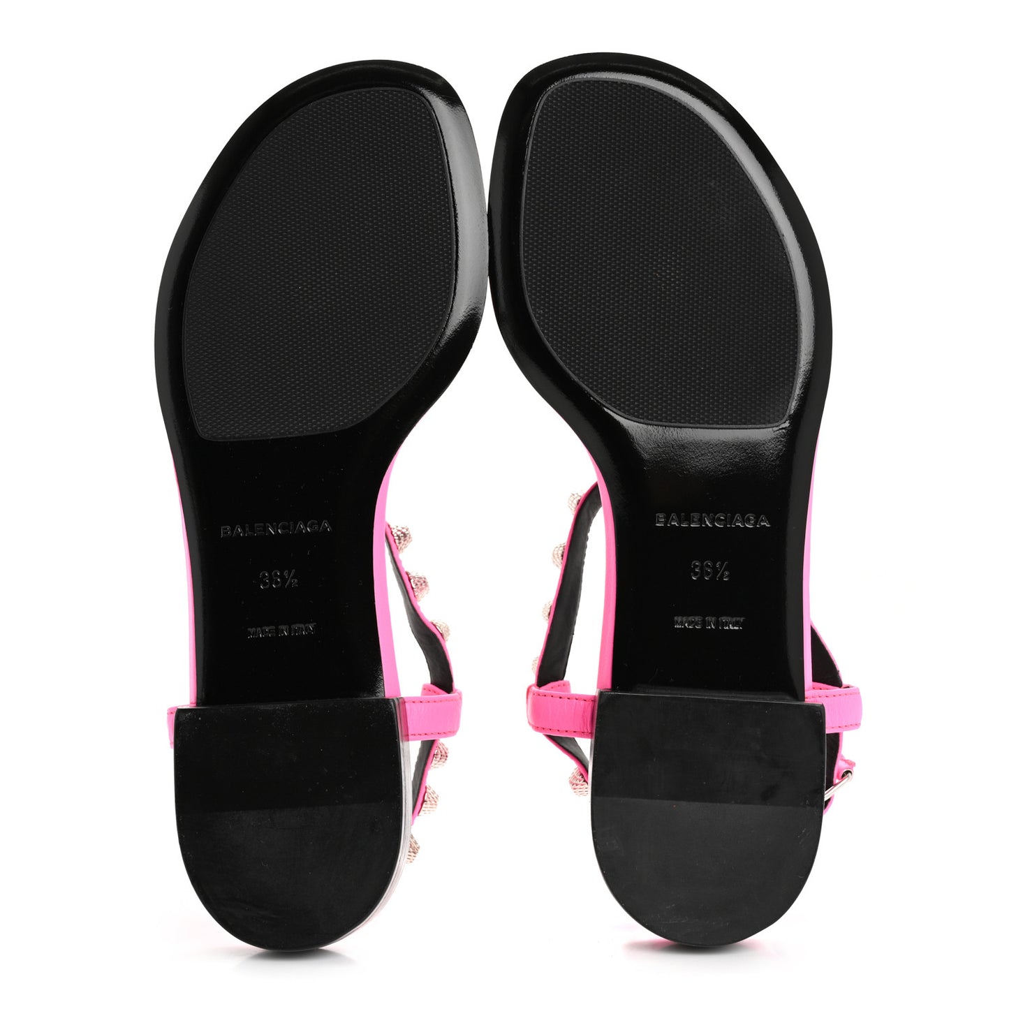 Agneau Arena Cagole Flat Thong Sandals 36.5 Rose Fluo